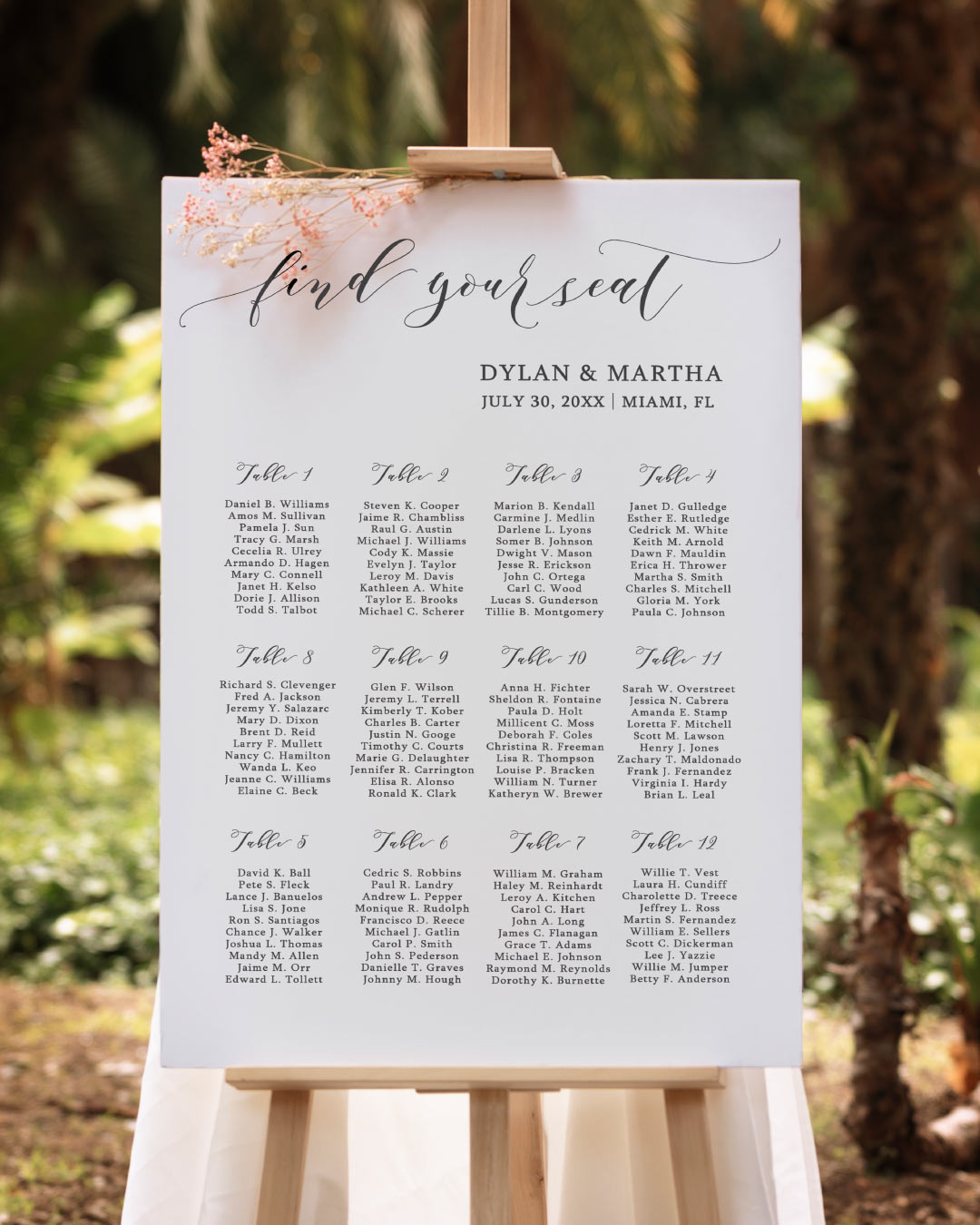 Elegant Adam Seating Charts