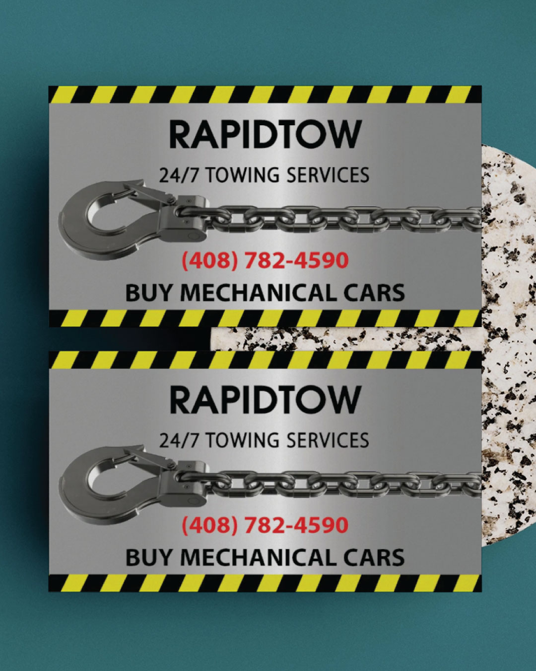 AP Printing - Industrial Hazard Bold Standard Business Cards - Custom Printing Services