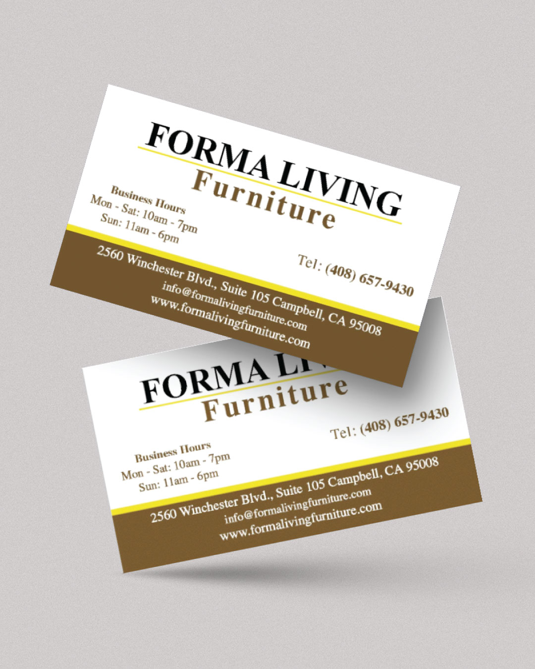 AP Printing - Elegant Living Furniture Standard Business Cards - Custom Printing Services