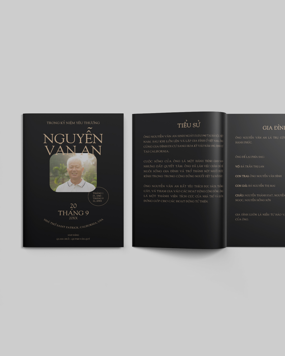 Classic Black Funeral Booklet