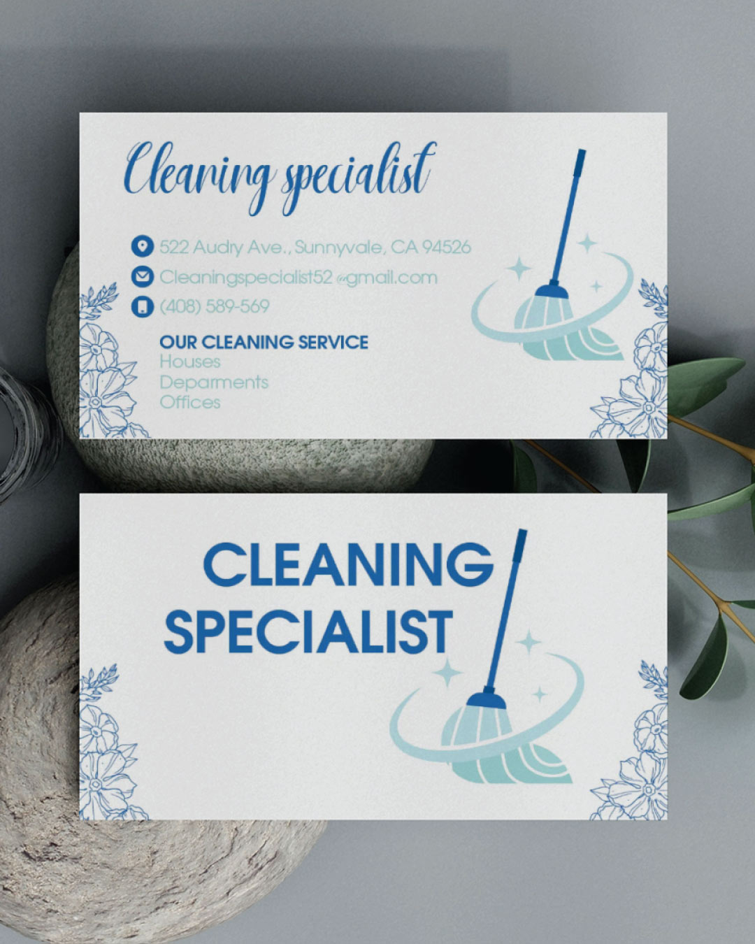 Fresh Blossom Clean Standard Business Cards AP Printing - Fresh Blossom Clean Standard Business Cards - Custom Printing Services