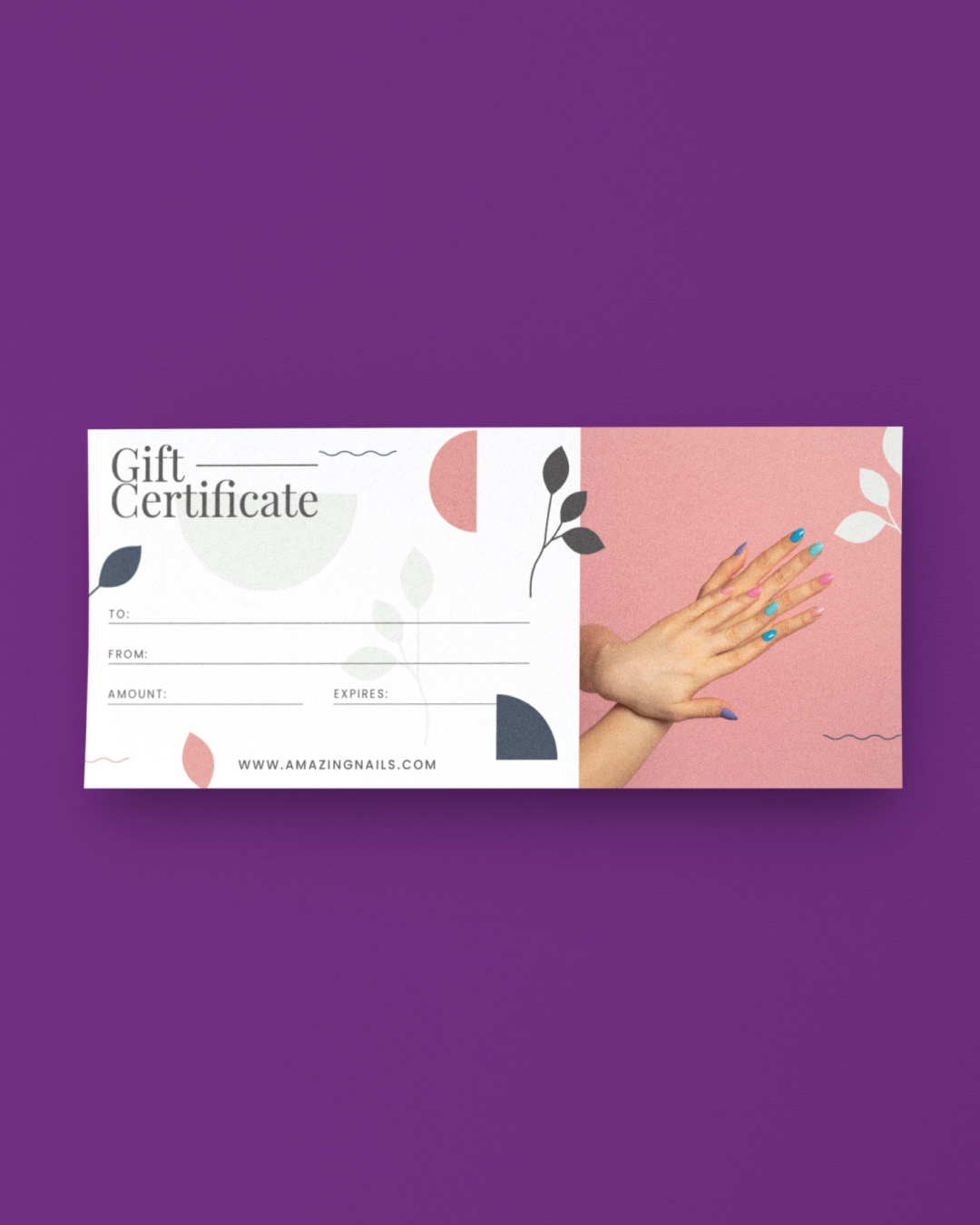 AP Printing - Minimalist Leaves Gift Certificate - Custom Printing Services