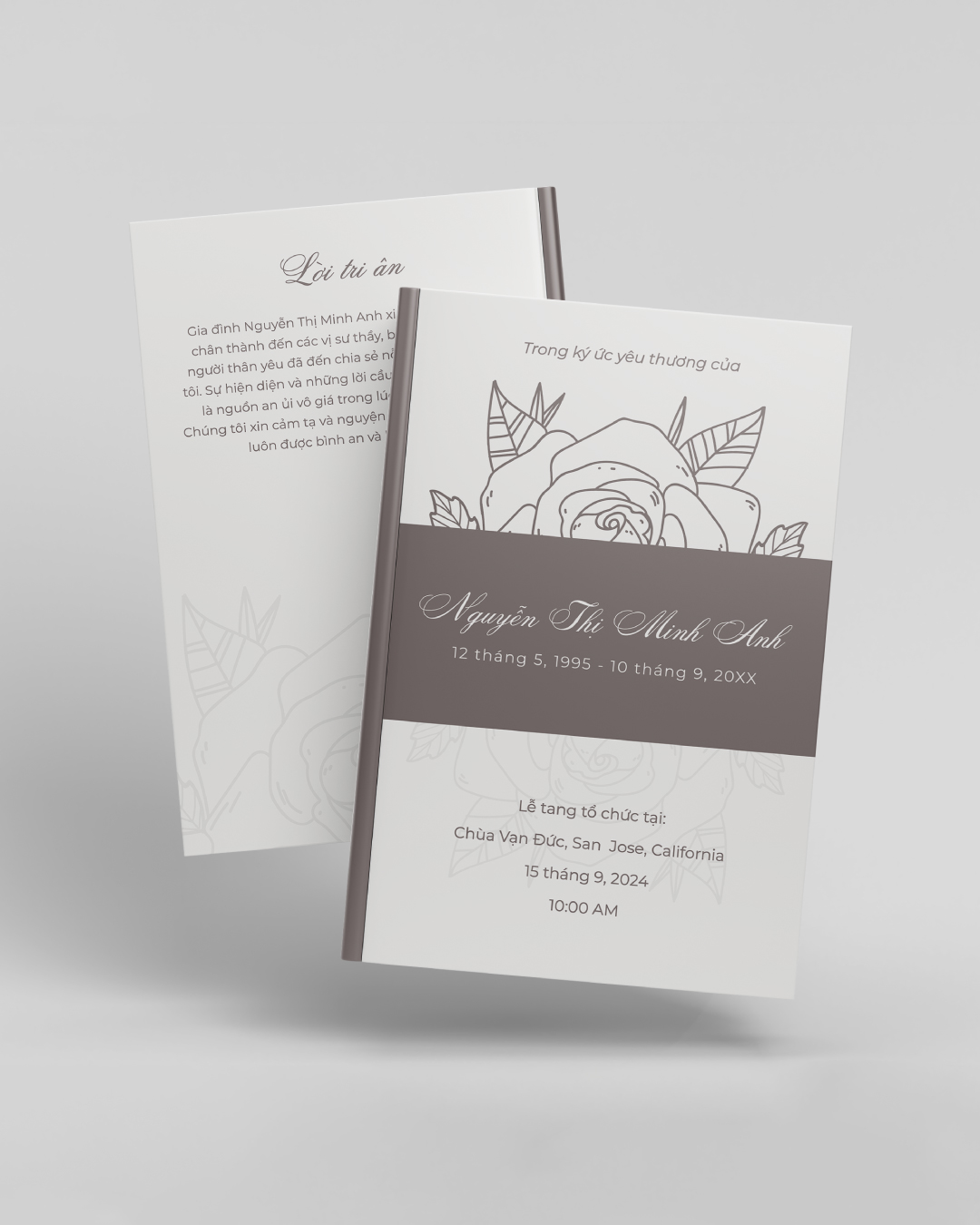 Elegant Flower Funeral Booklet