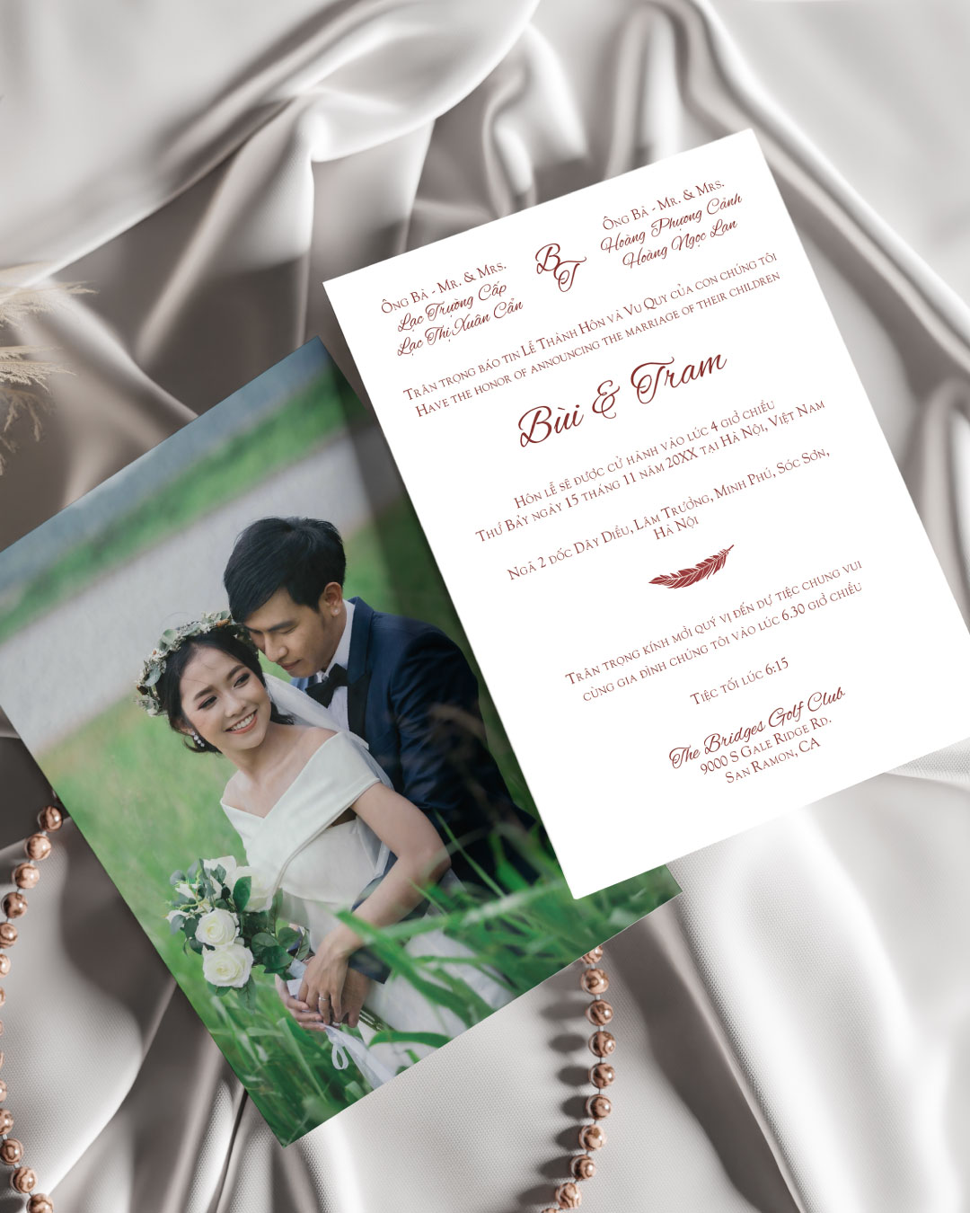 AP Printing - Simple and Sophisticated Simple Flat 5x7 Wedding Invitation - Custom Printing Services