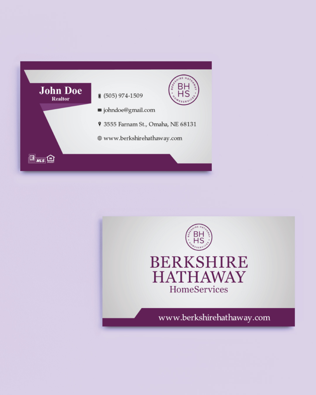 Berkshire Solid Dark Purple Business Cards