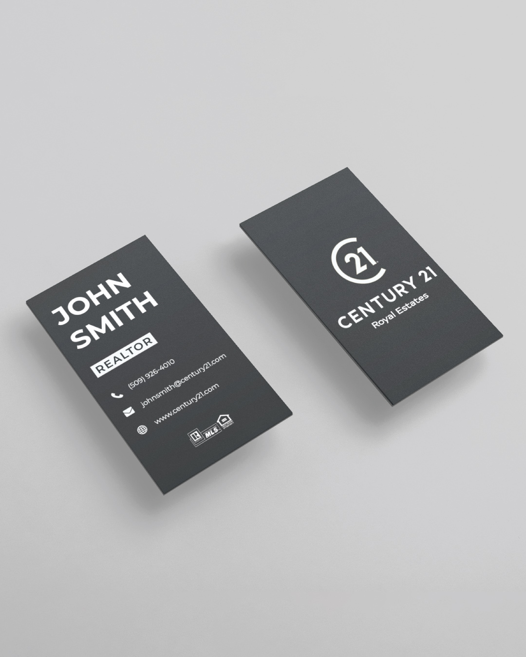 Century 21 Minimalist Black and White Standard Business Cards