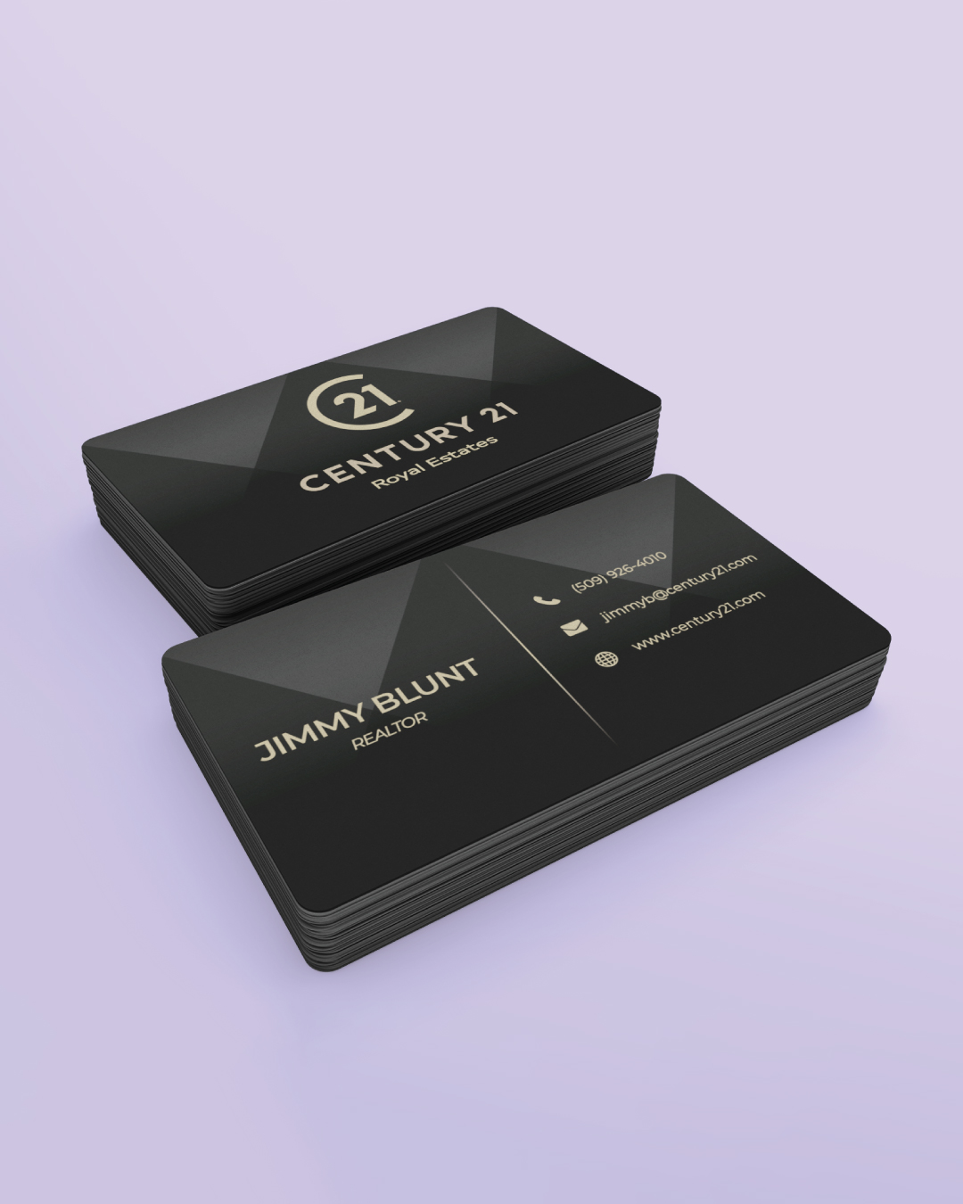 Triangular Texture Painted Edge Business Cards