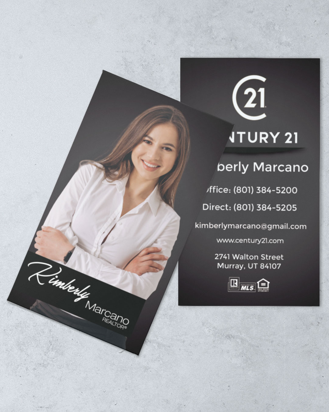 Century 21 Simple with Cover Saleswoman Standard Business Cards