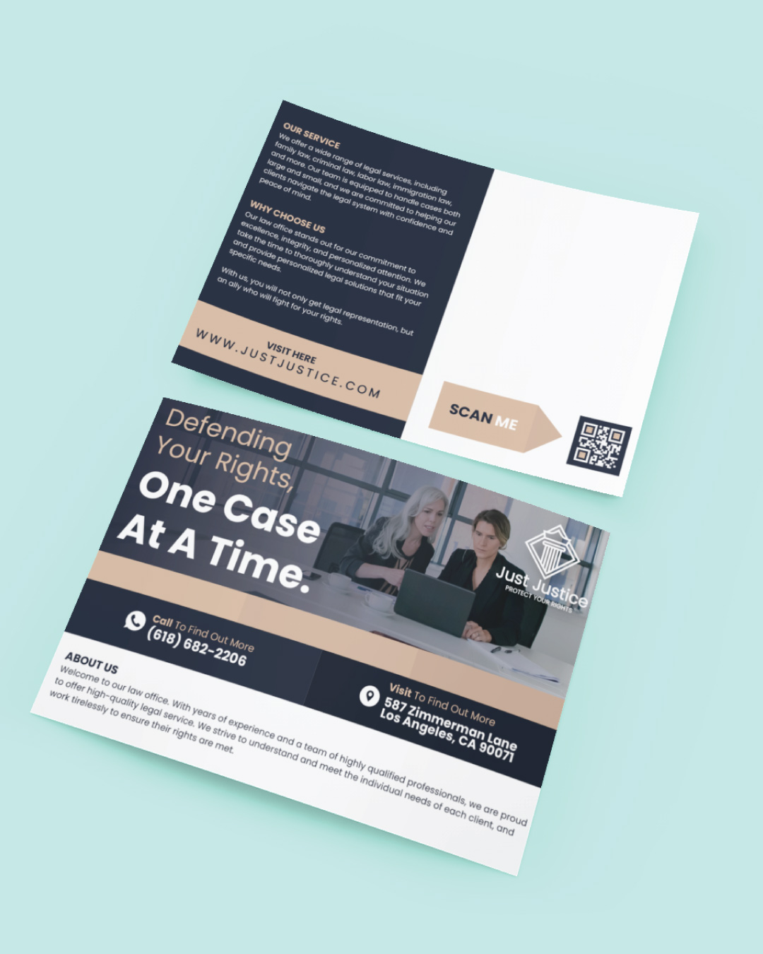 Beige and Dark Blue Postcards