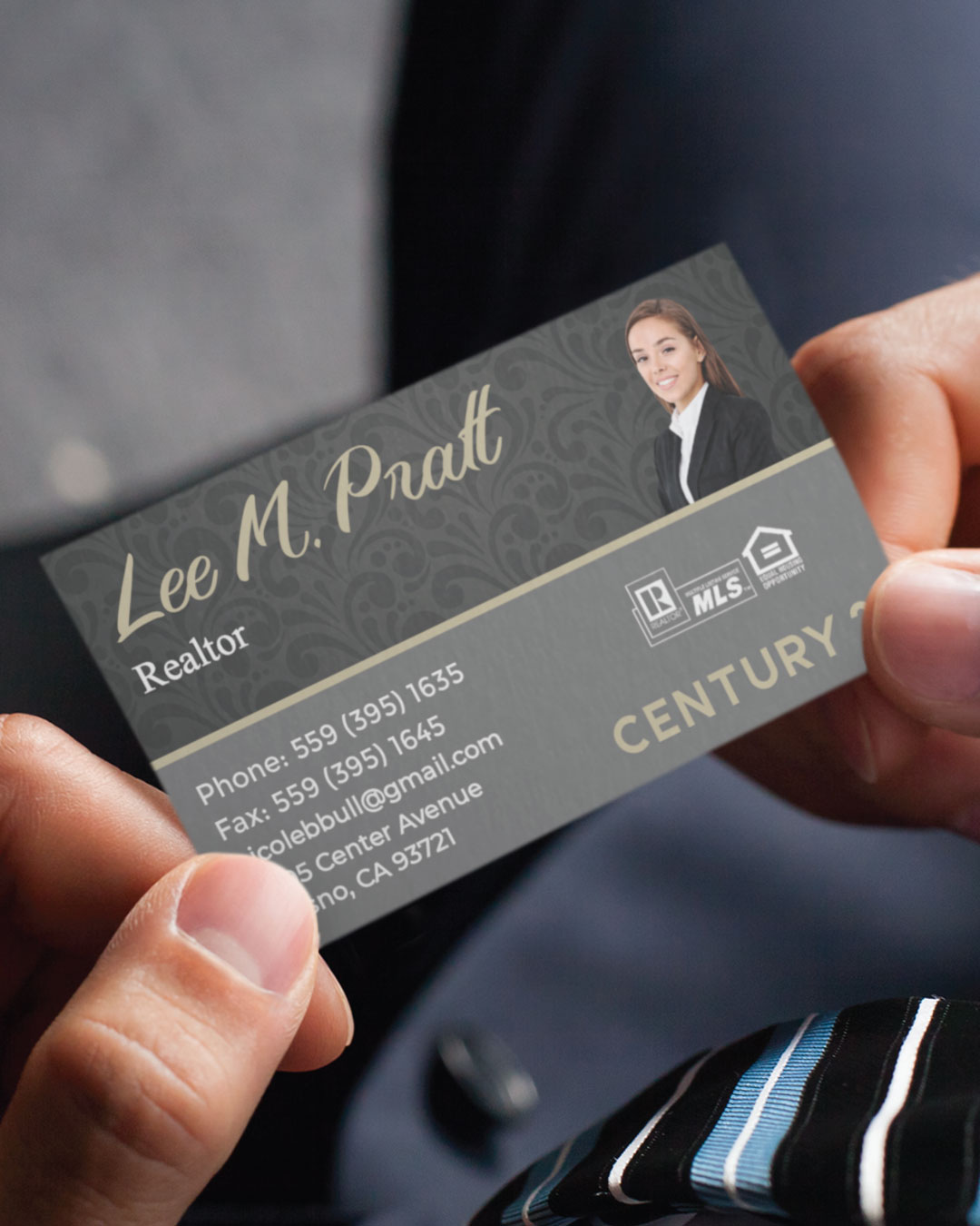 Modern Gray and Black Standard Business Cards
