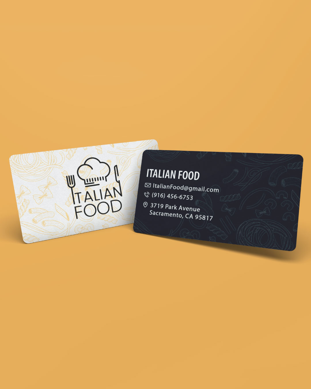 AP Printing - Cute Food Silhouettes Standard Business Cards - Custom Printing Services