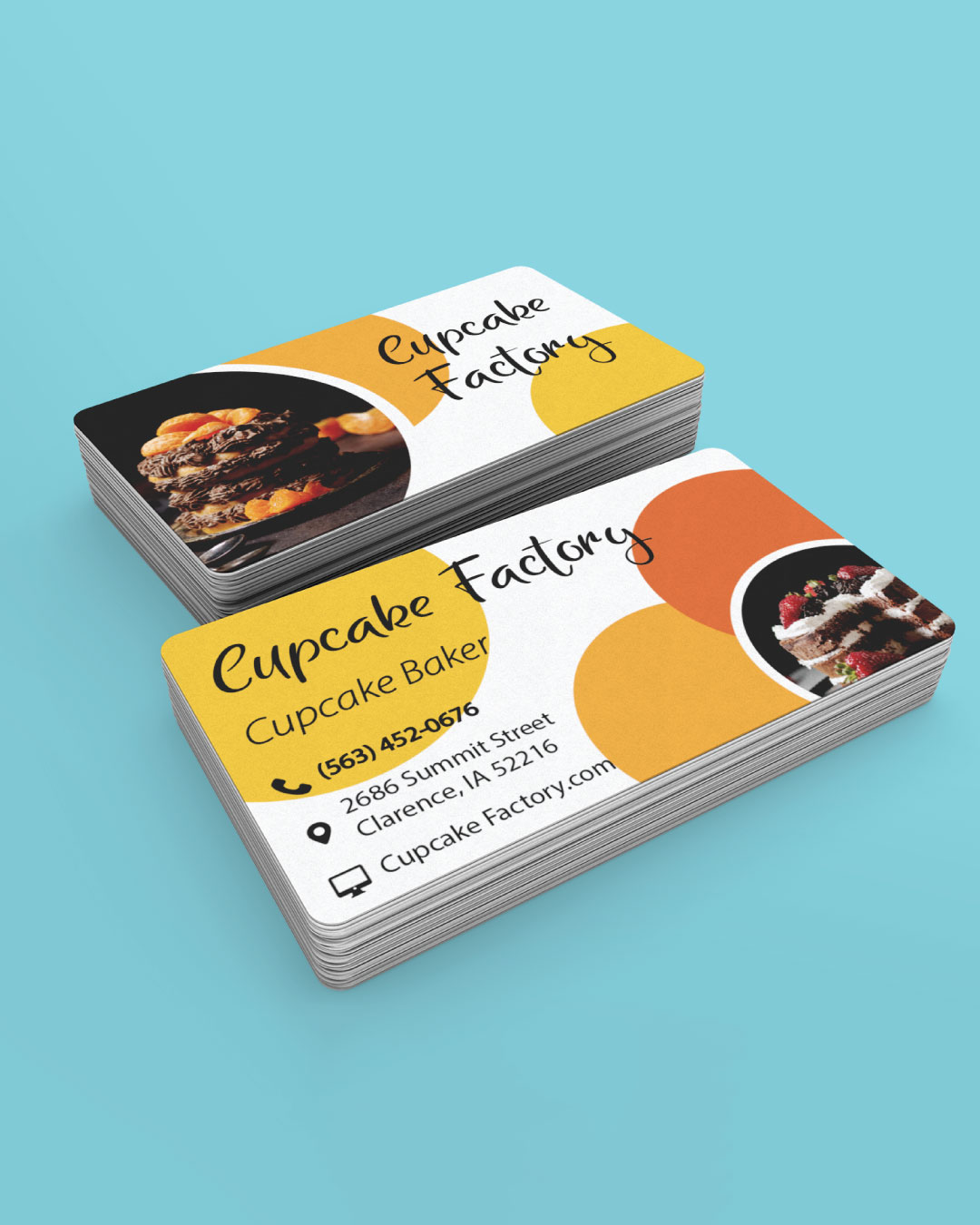 Yellow Circles Standard Business Cards