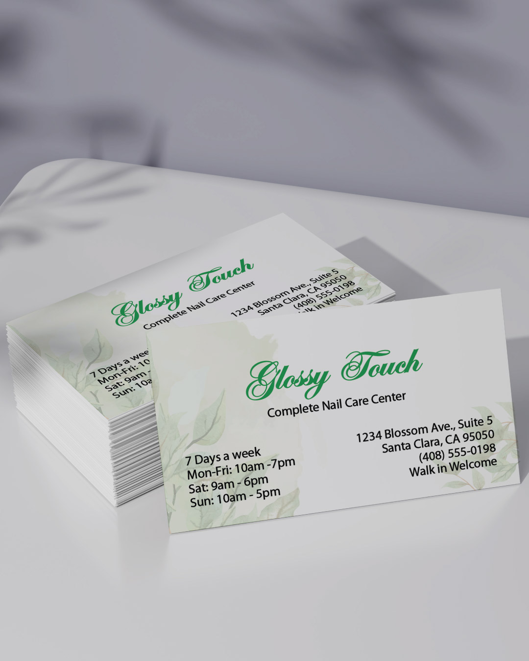 Whispering Green Leaves Standard Business Cards AP Printing - Whispering Green Leaves Standard Business Cards - Custom Printing Services