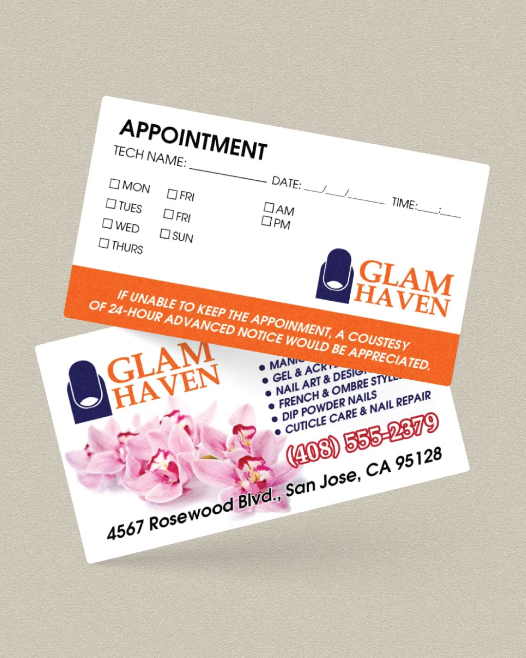 Radiant Glam Haven Standard Business Cards AP Printing - Radiant Glam Haven Standard Business Cards - Custom Printing Services