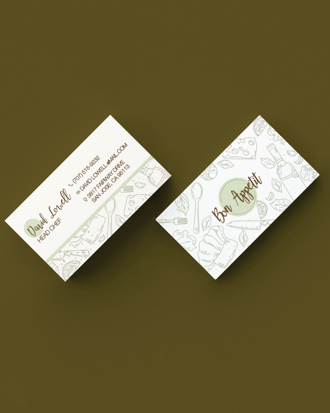 Drawings of kitchen Utensils Standard Business Cards AP Printing - Drawings of kitchen Utensils Standard Business Cards - Custom Printing Services