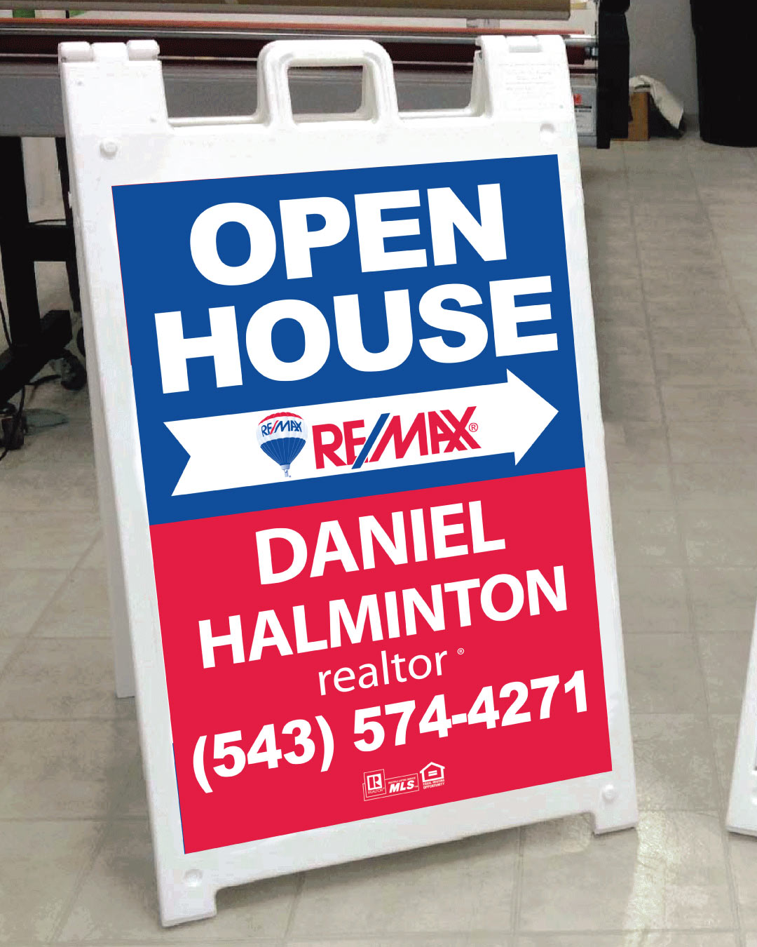 Remax Blue Line Properties A frame sign AP Printing - Remax Blue Line Properties A frame sign - Custom Printing Services