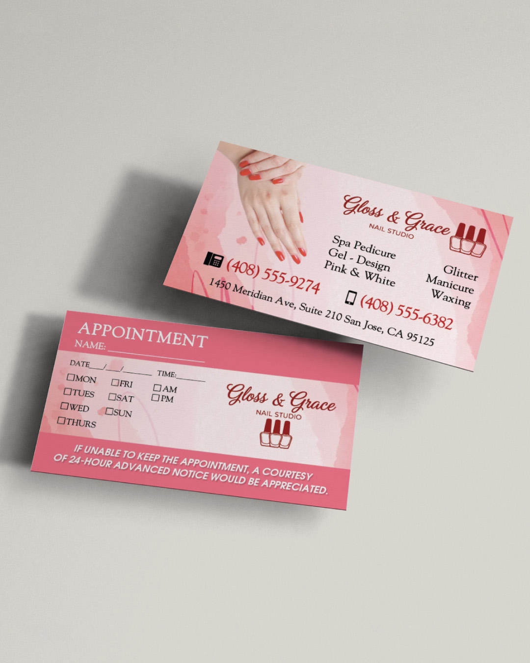 AP Printing - Velvet Nail Harmony Standard Business Cards - Custom Printing Services