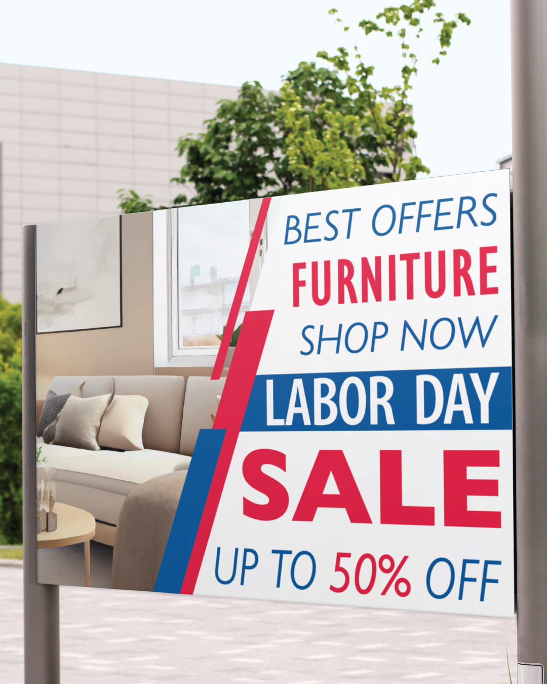 Modern Design Labor Day 13oz. Standard Vinyl Banner