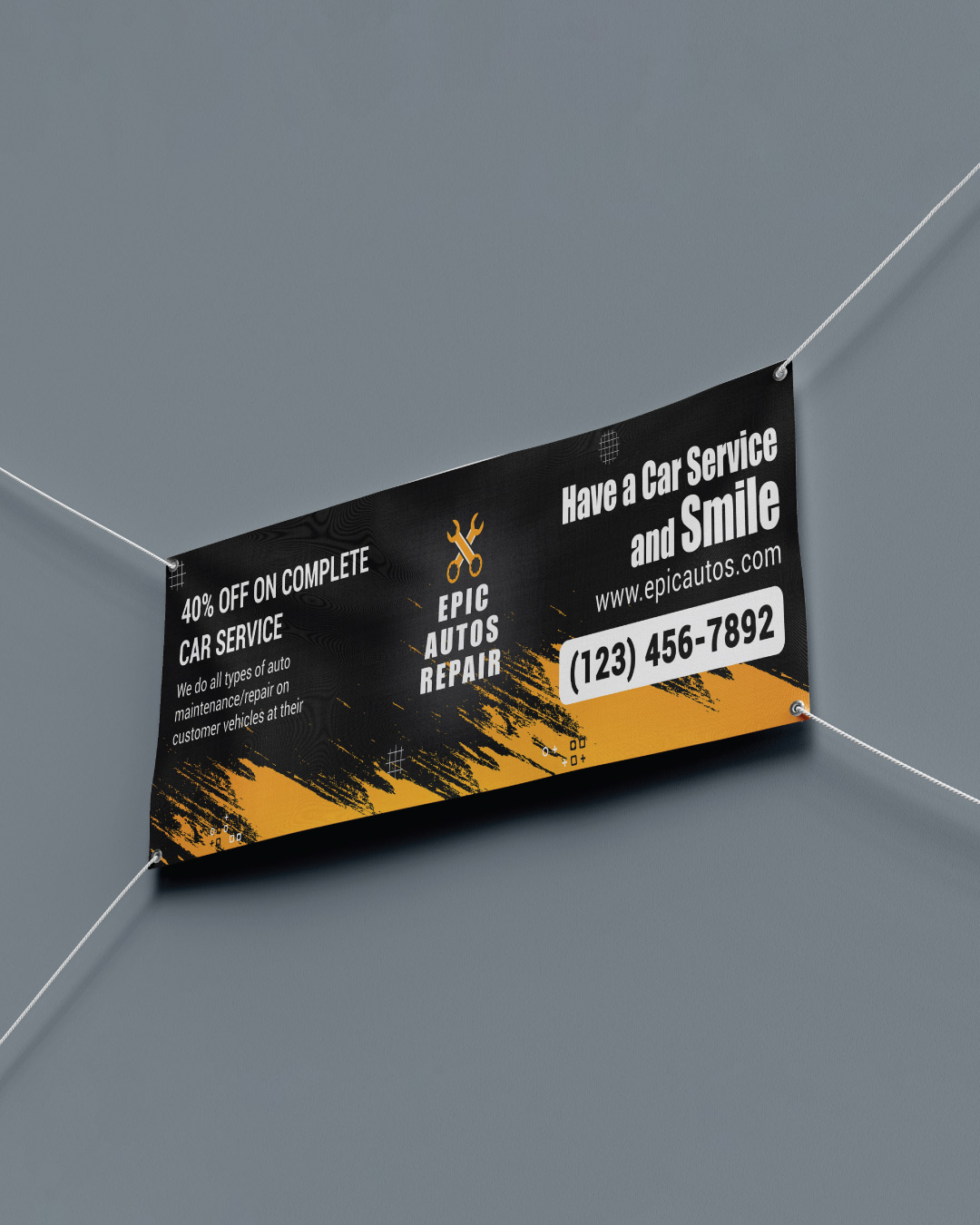 Yellow Paint Strokes Banners AP Printing - Yellow Paint Strokes Banners - Custom Printing Services