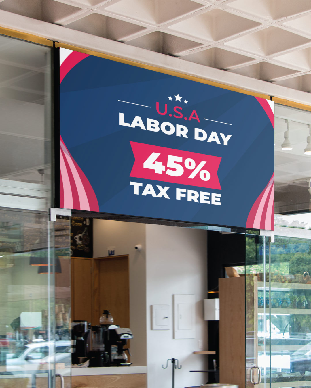 Labor Day In The USA 13oz. Standard Vinyl Banner