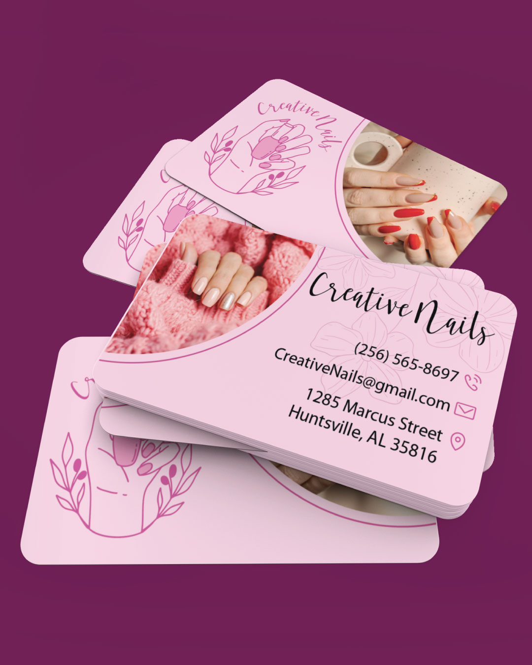 Painted Edge Delicate Flowers Business Cards