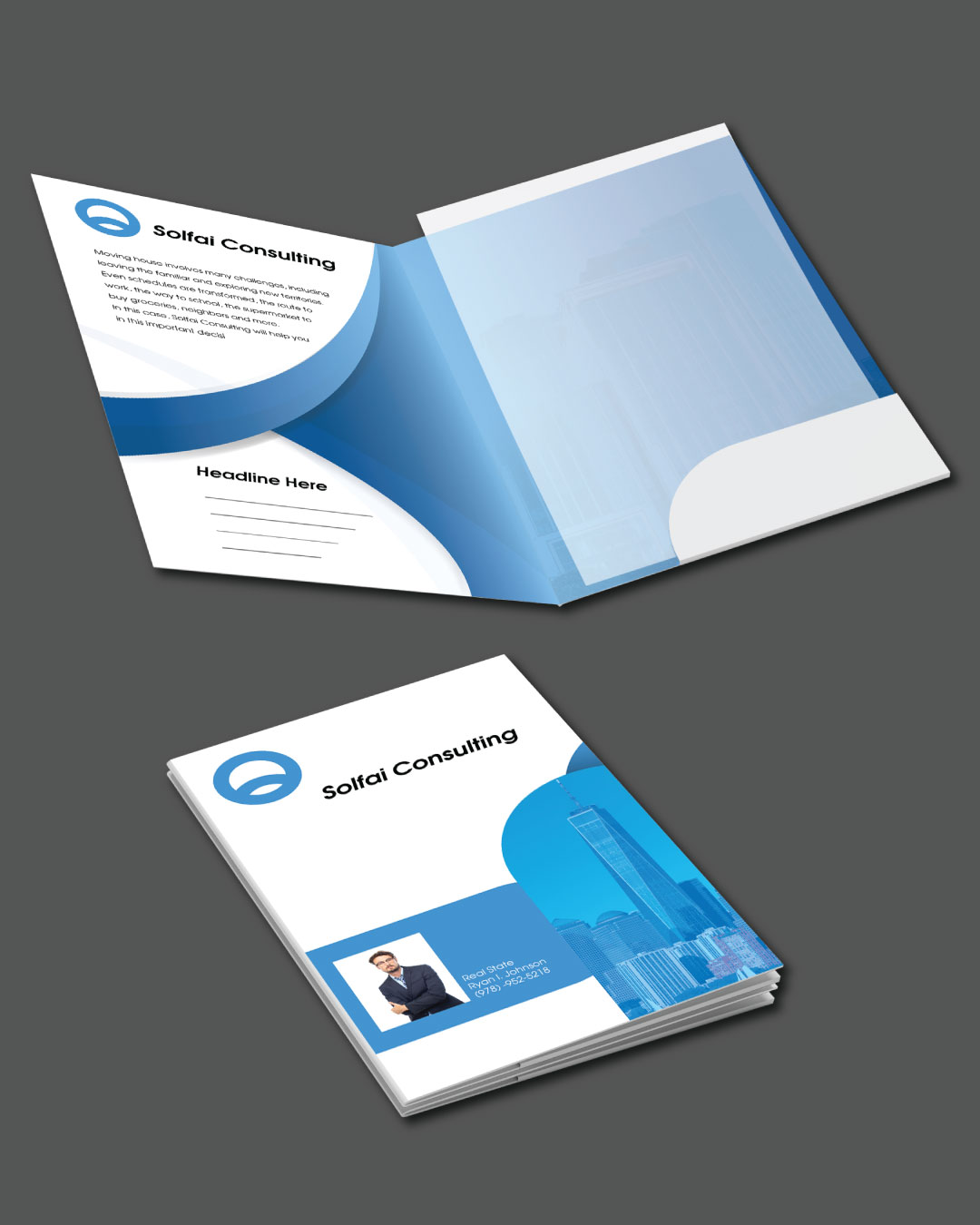 Beautiful Sky Blue Presentation Folders
