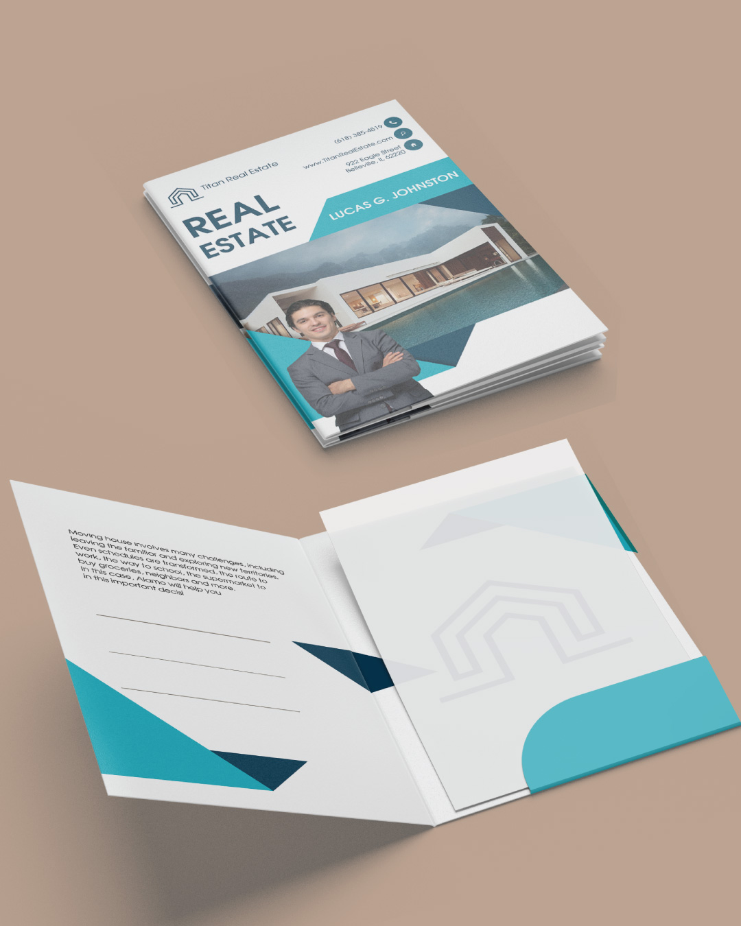 Turquoise Abstract Presentation Folders