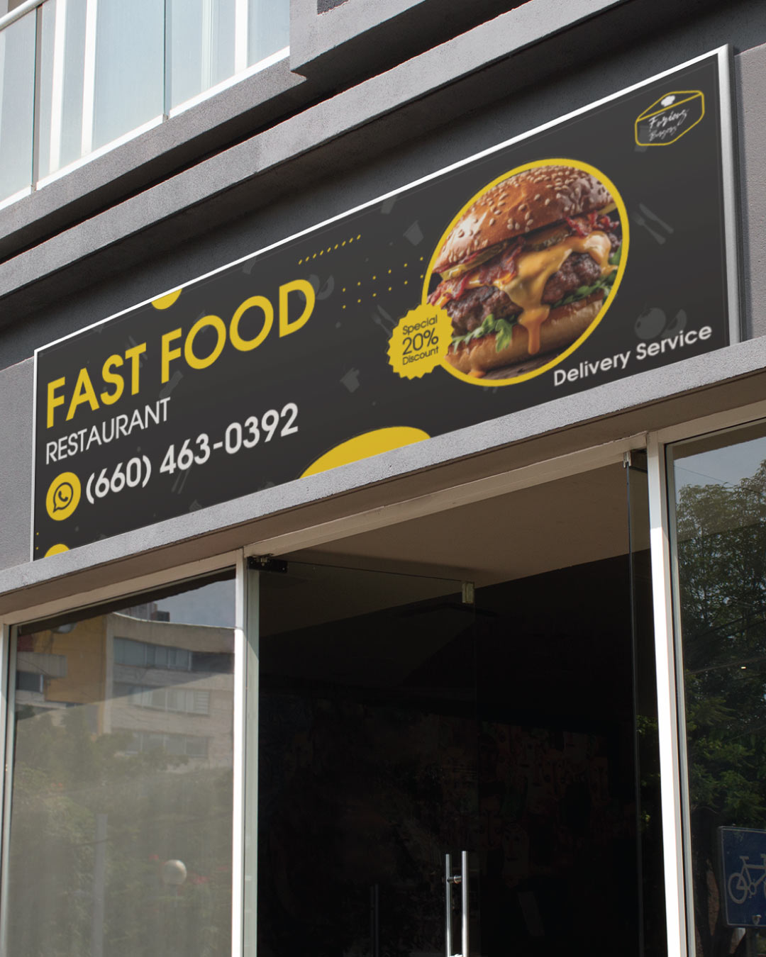 Minimalist Design with Hamburger Banners