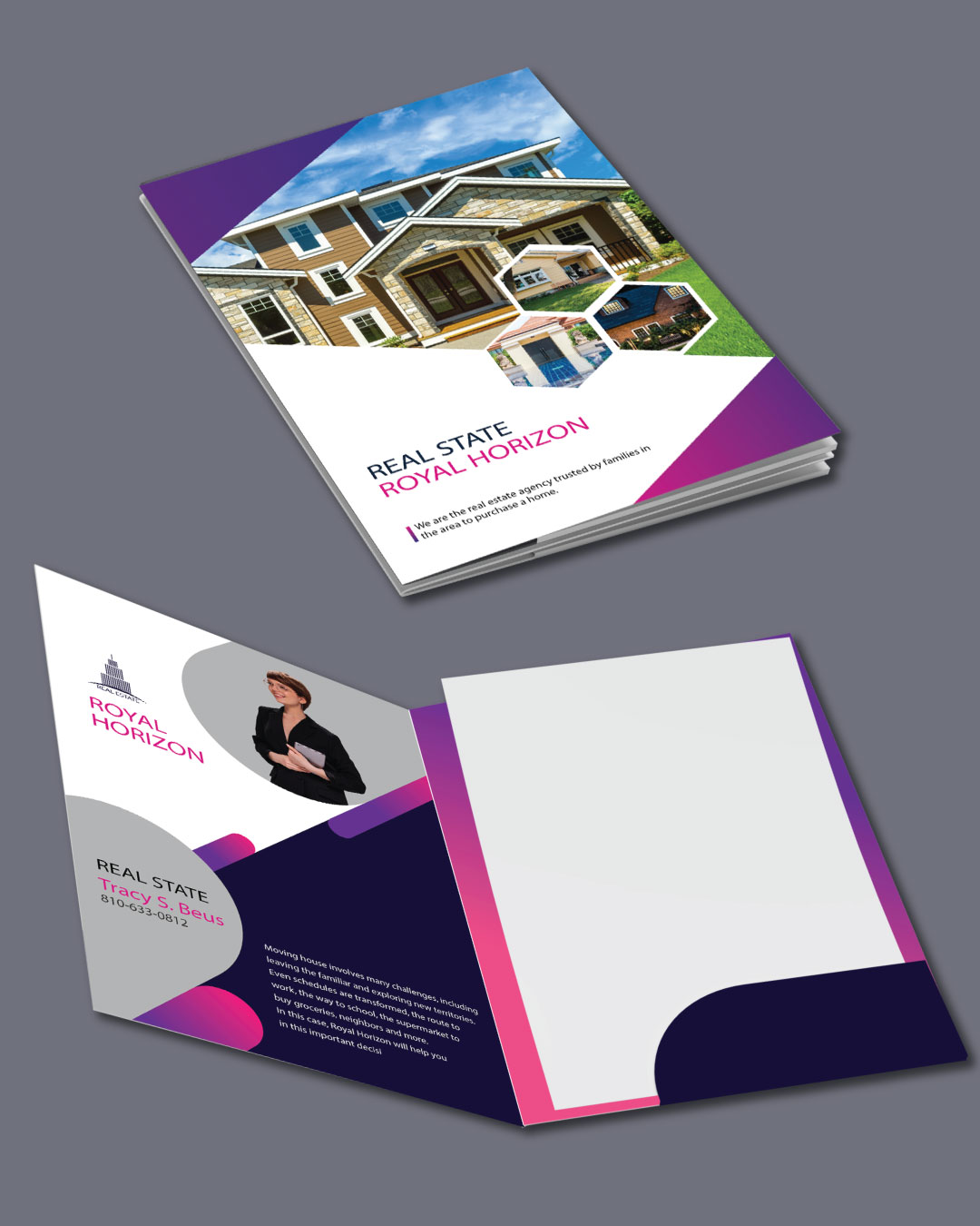 Gradient Fuchsia Presentation Folders