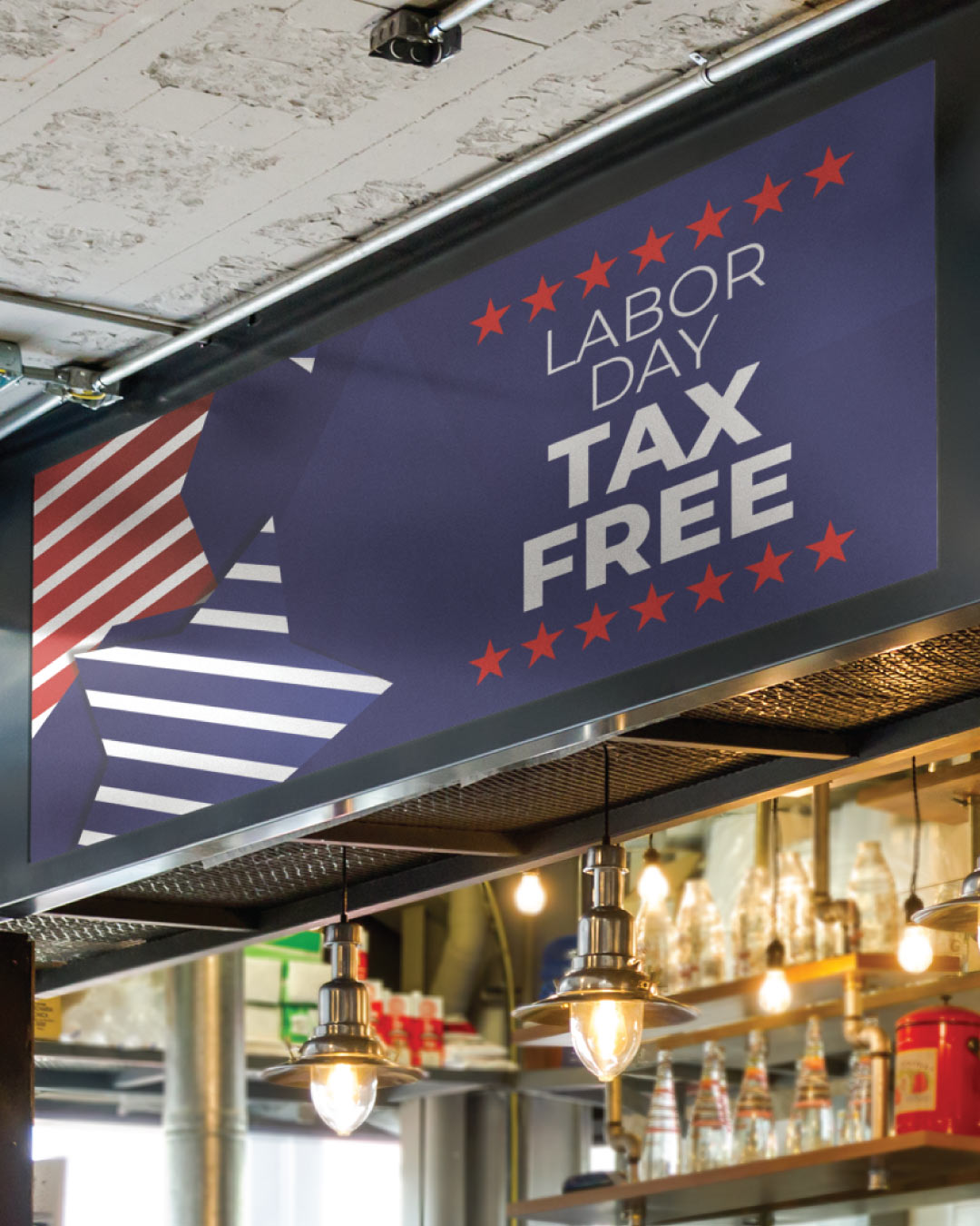 Stars Design Labor Day 13oz. Standard Vinyl Banner