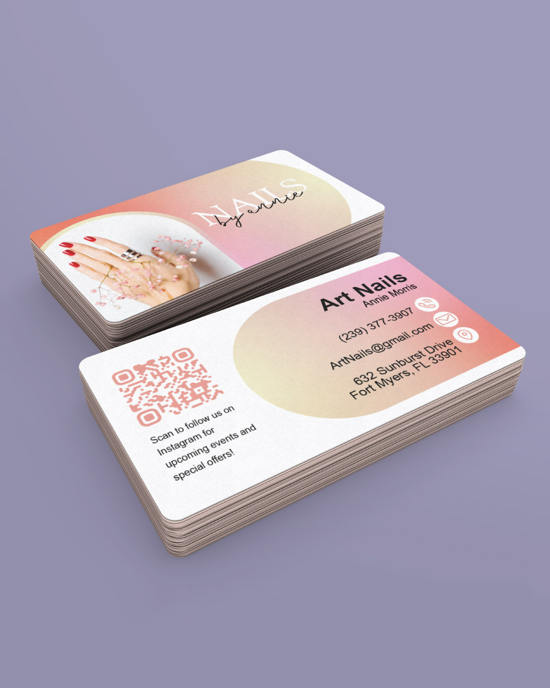 Cute Gradient Standard Business Cards AP Printing - Cute Gradient Standard Business Cards - Custom Printing Services
