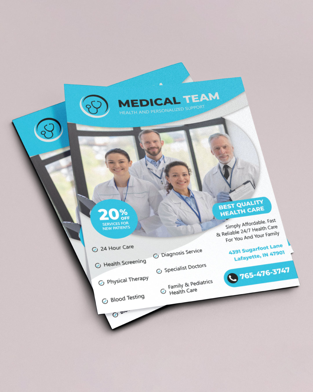 AP Printing - Striking Blue and Gray Flyers - Custom Printing Services