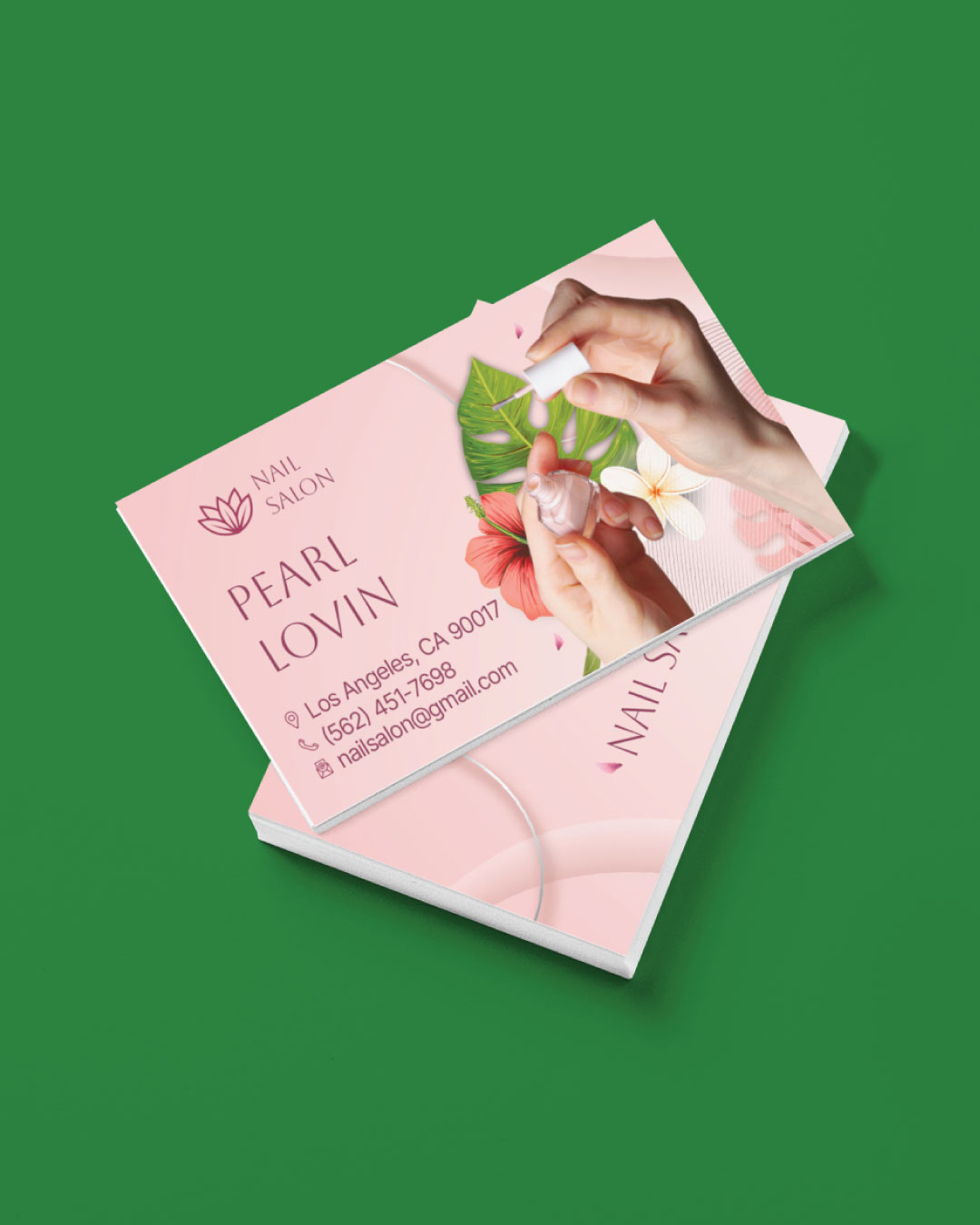 Beautiful Pink Painted Edge Business Cards