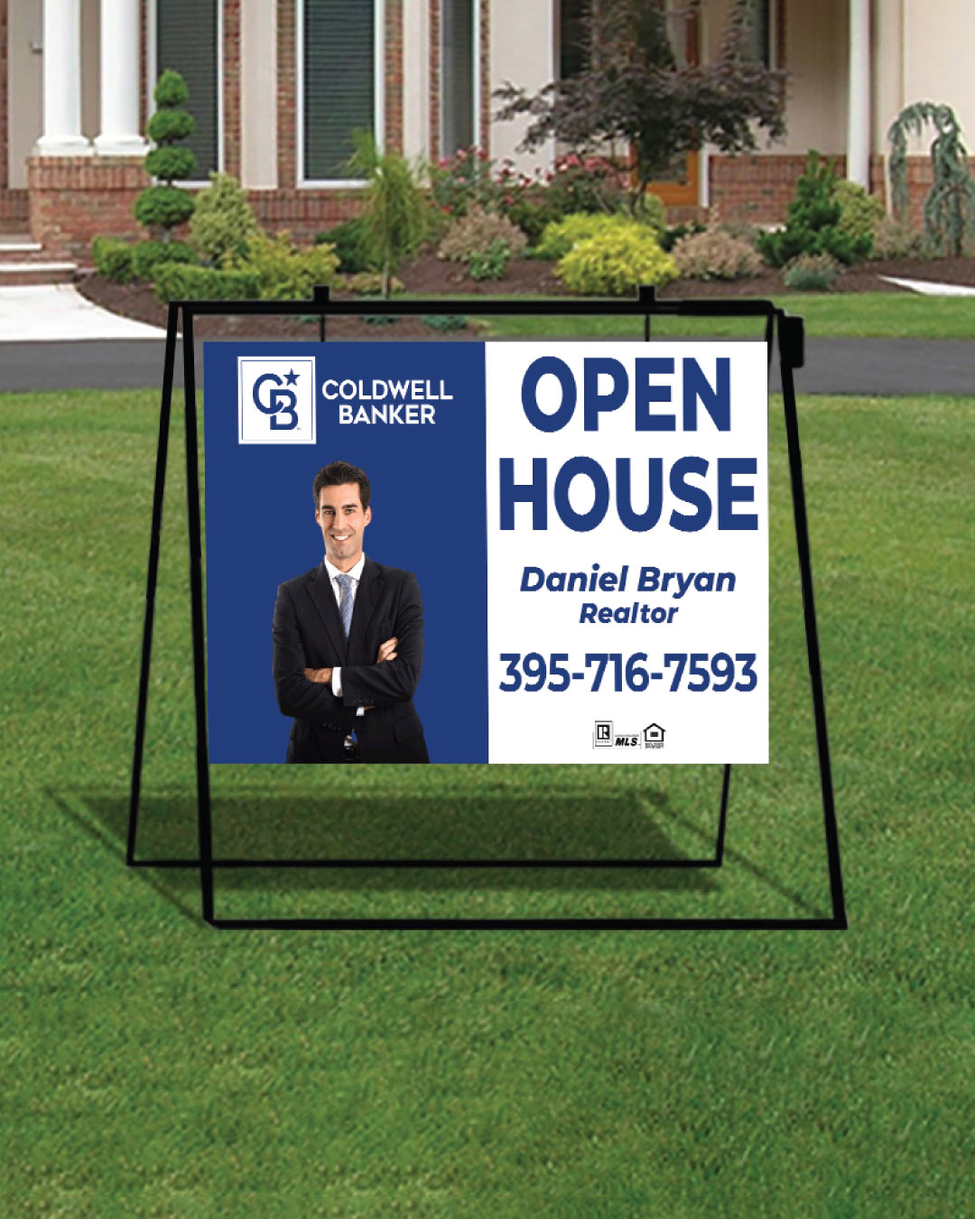 Coldwell Banker Vertical Lines Metal Sidewalk A-Frame AP Printing - Coldwell Banker Vertical Lines Metal Sidewalk A-Frame - Custom Printing Services