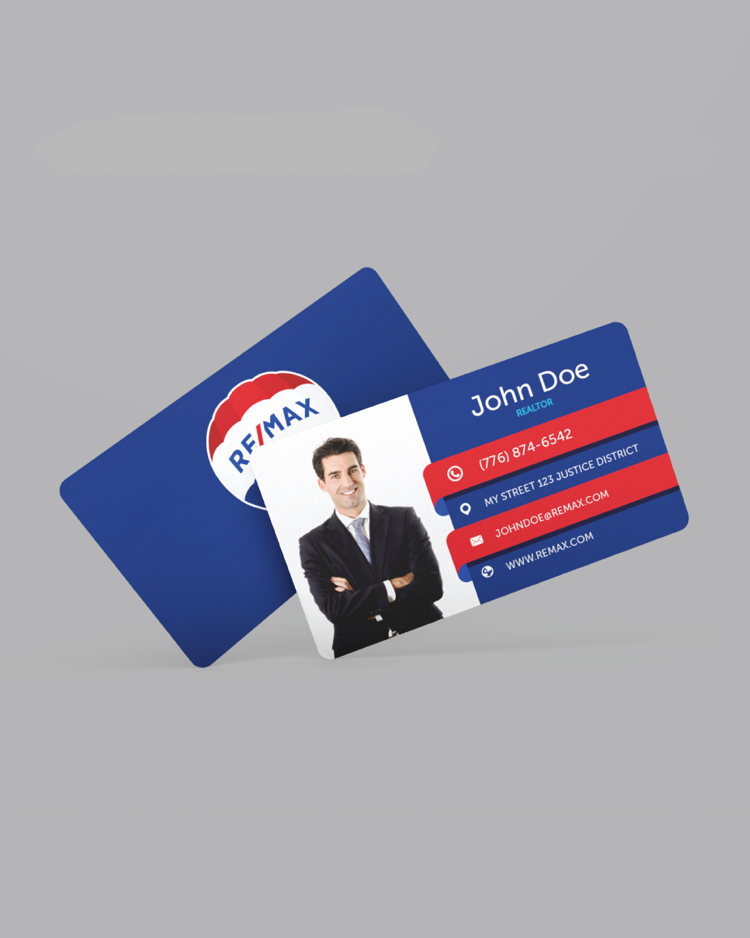 Remax Elegant Navy Blue Standard Business Cards