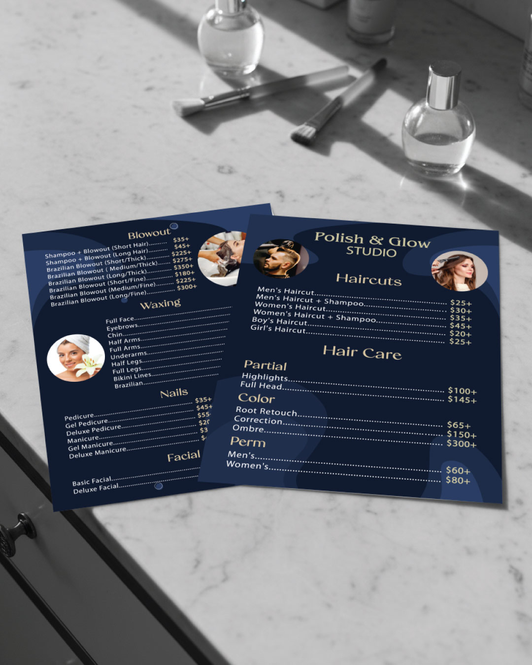 Midnight Gold Harmony Menu AP Printing - Midnight Gold Harmony Menu - Custom Printing Services