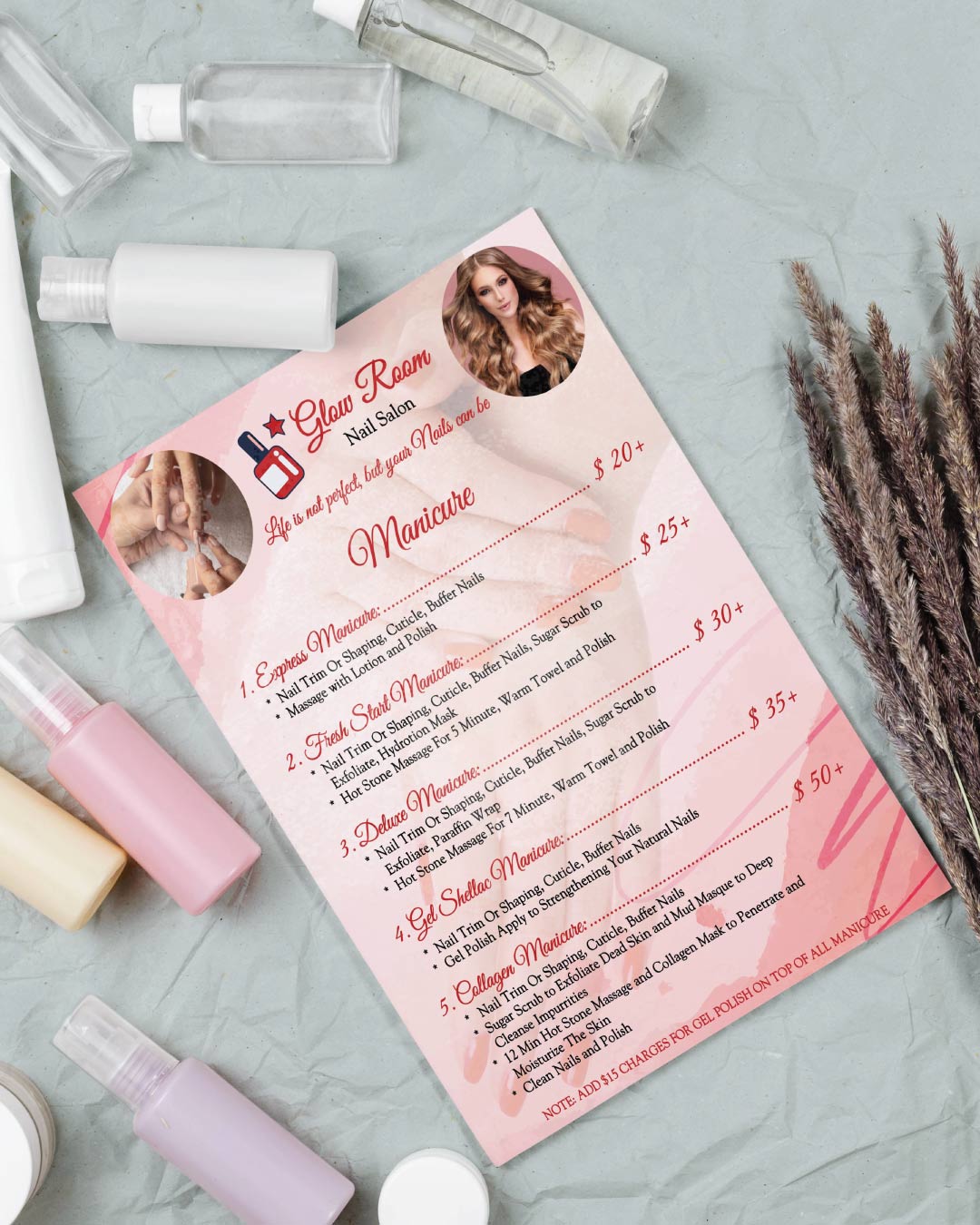 Soft Glam Radiance Menu AP Printing - Soft Glam Radiance Menu - Custom Printing Services