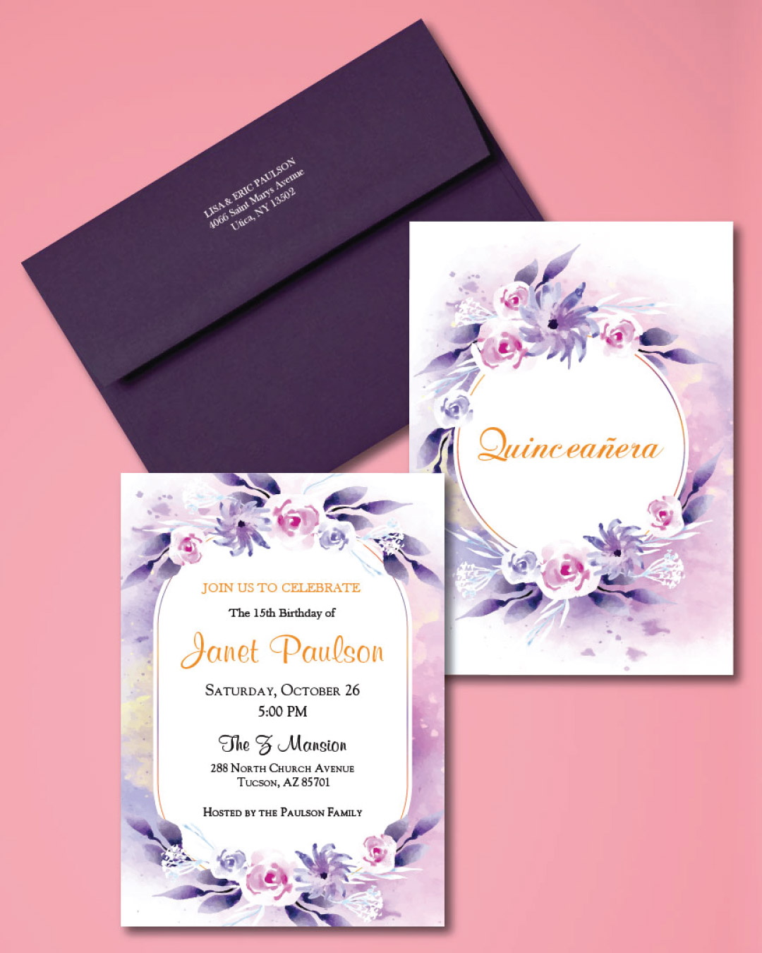 AP Printing - Quinceanera Soft Violet - Custom Printing Services