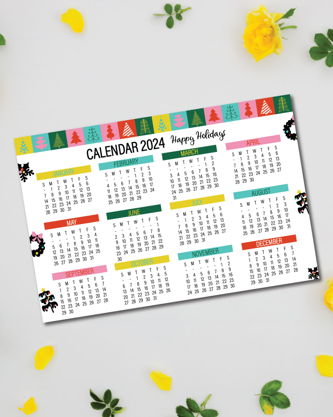 Multicolor Christmas Ornaments Calendar