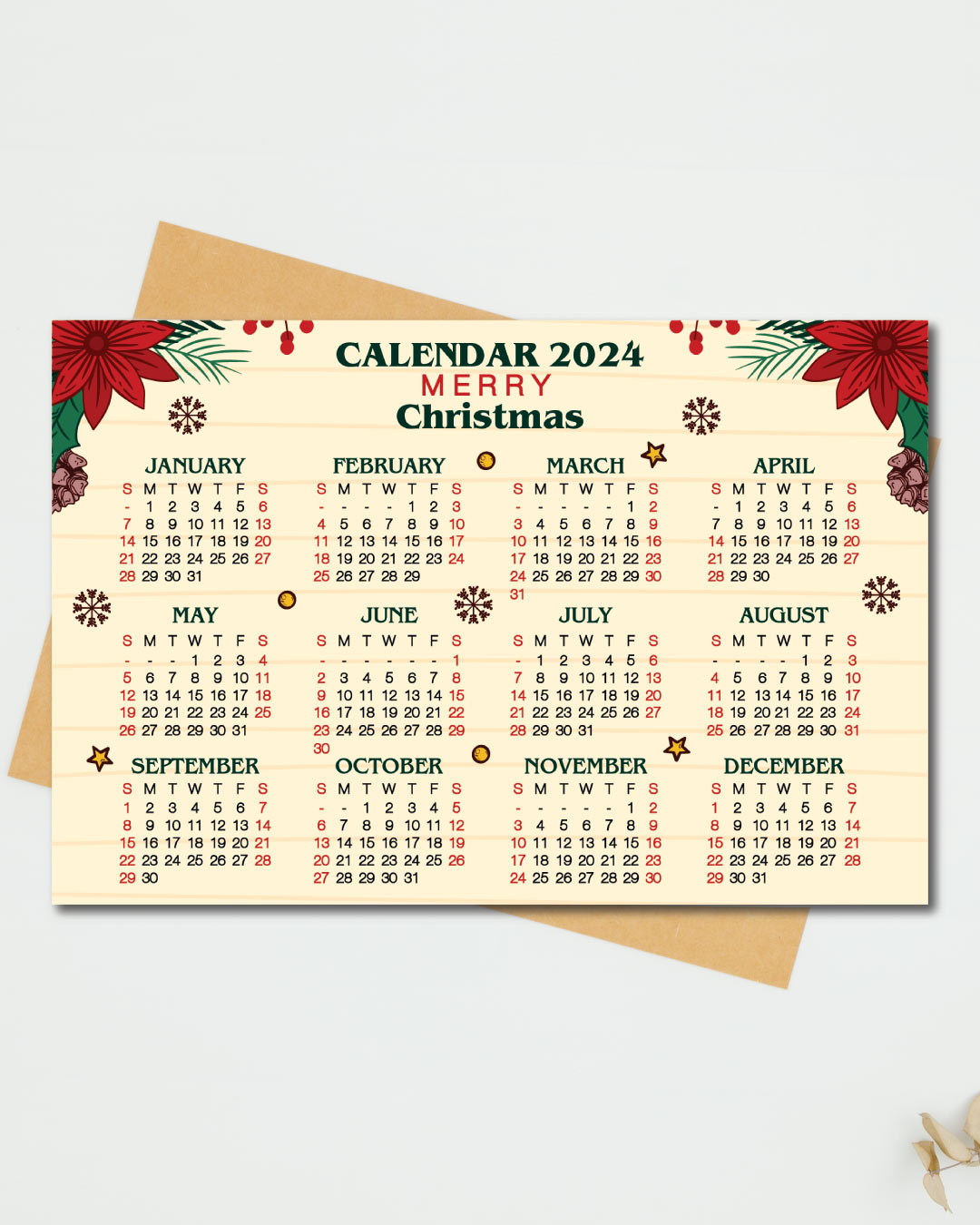 Papayawhip Christmas Floral Calendar