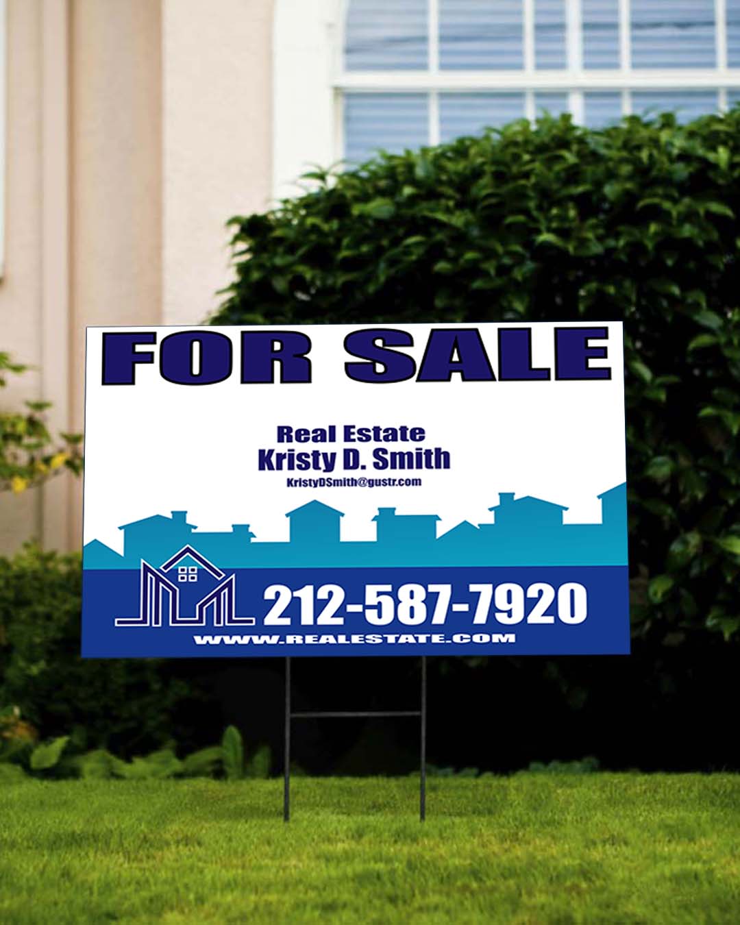 Elegant Navy and Sky Blue Yard Sign AP Printing - Elegant Navy and Sky Blue Yard Sign - Custom Printing Services