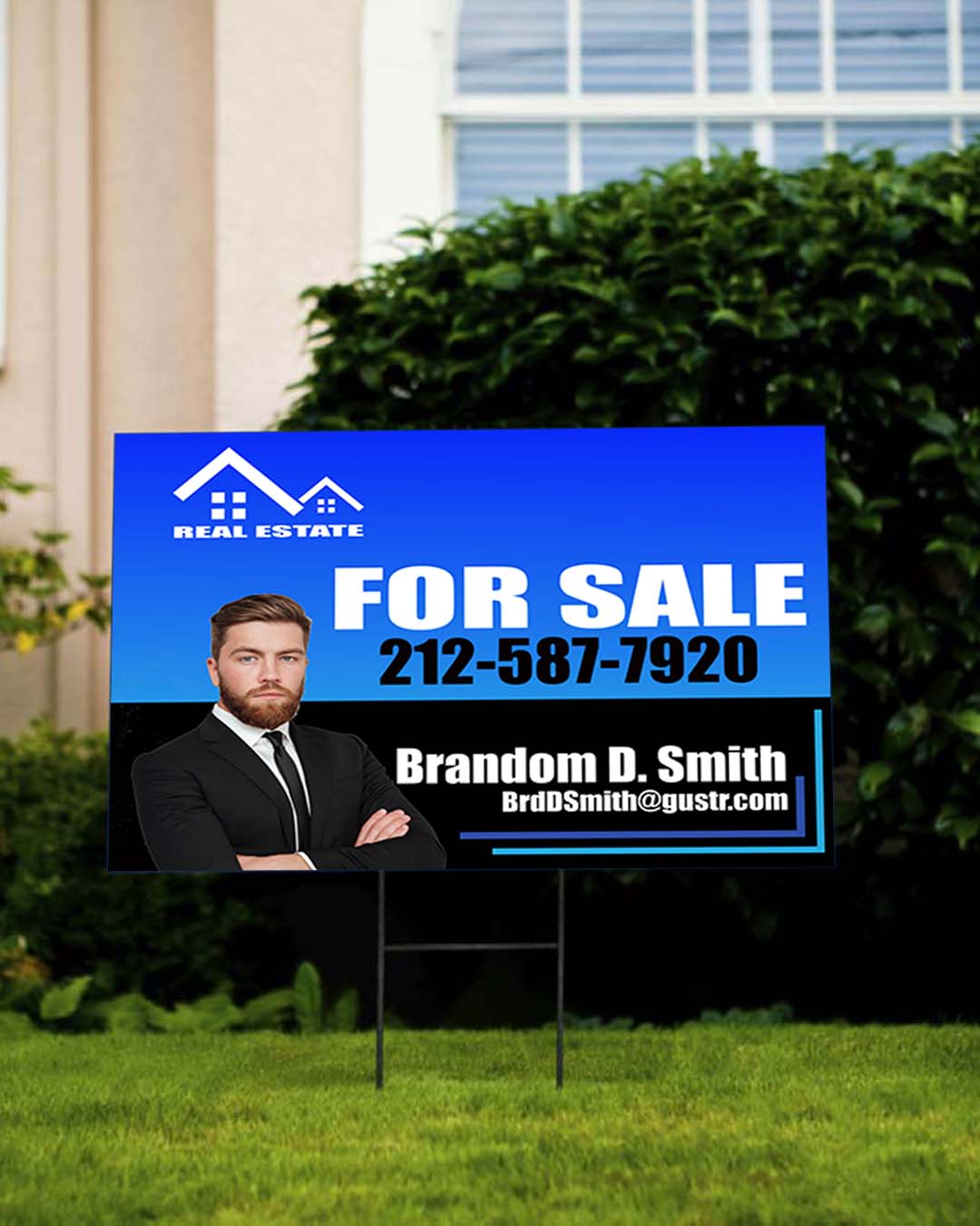 Modern Azure and Midnight Yard Sign AP Printing - Modern Azure and Midnight Yard Sign - Custom Printing Services
