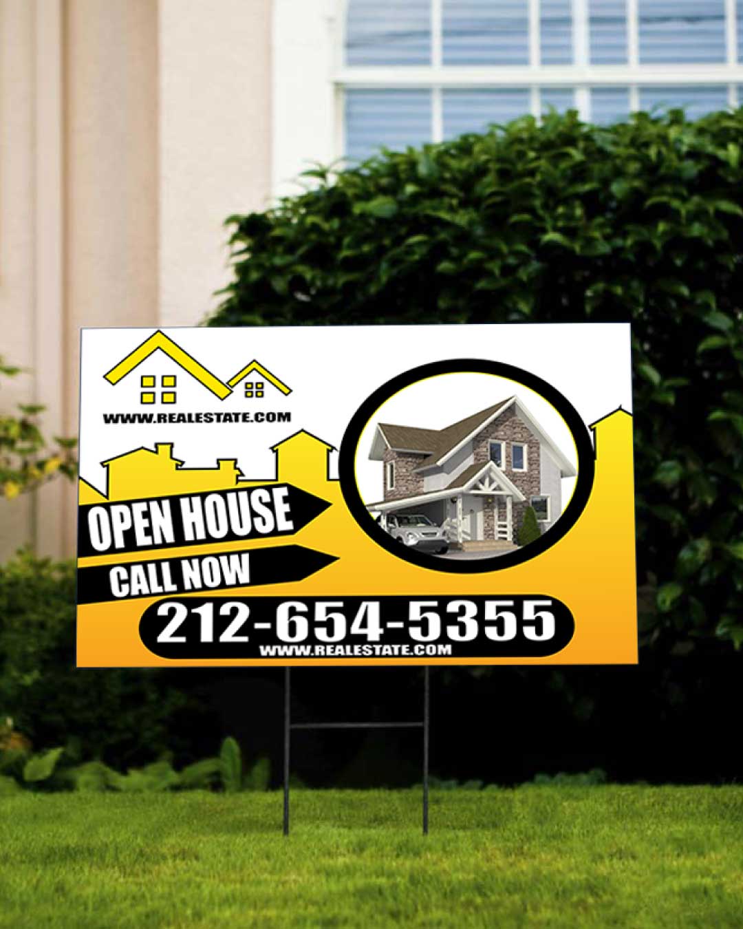 Bold Yellow and Black Yard Sign AP Printing - Bold Yellow and Black Yard Sign - Custom Printing Services