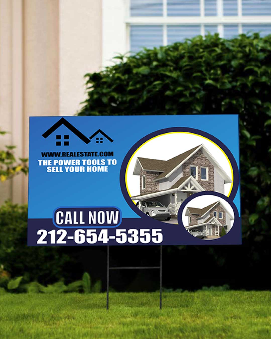 Energetic Blue and Yellow Yard Sign