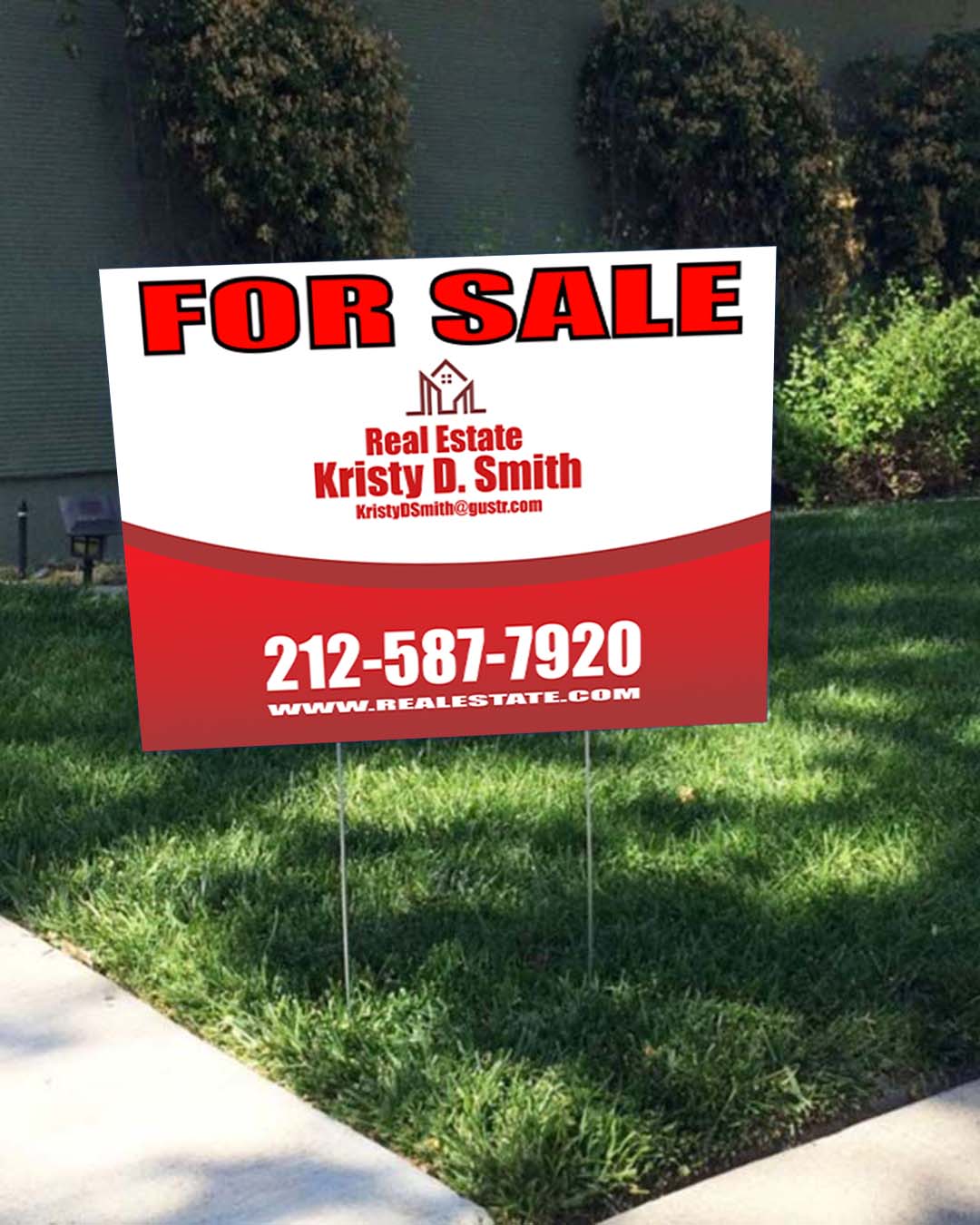 Rich Maroon and White Yard Sign