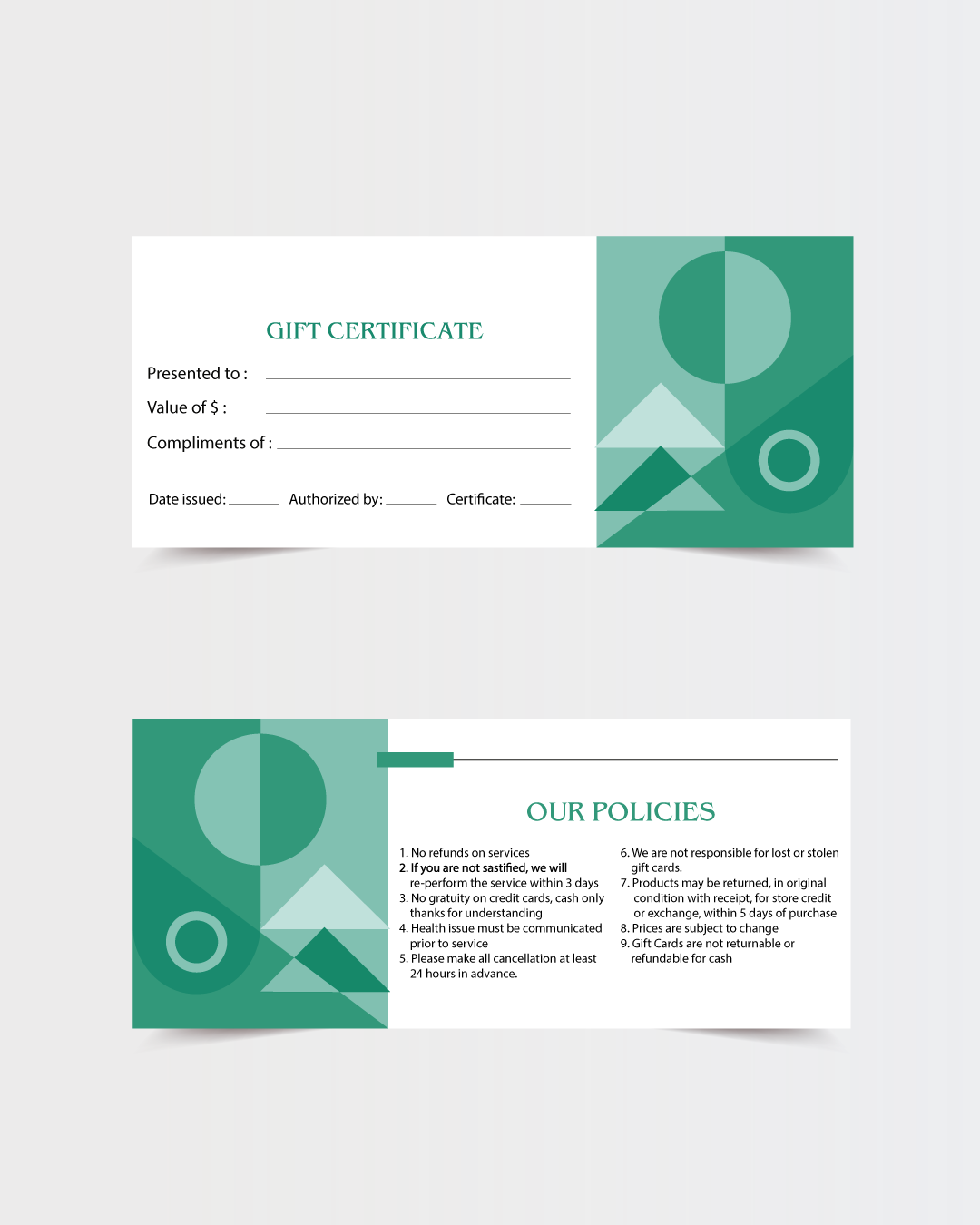 Standard Gift Certificate