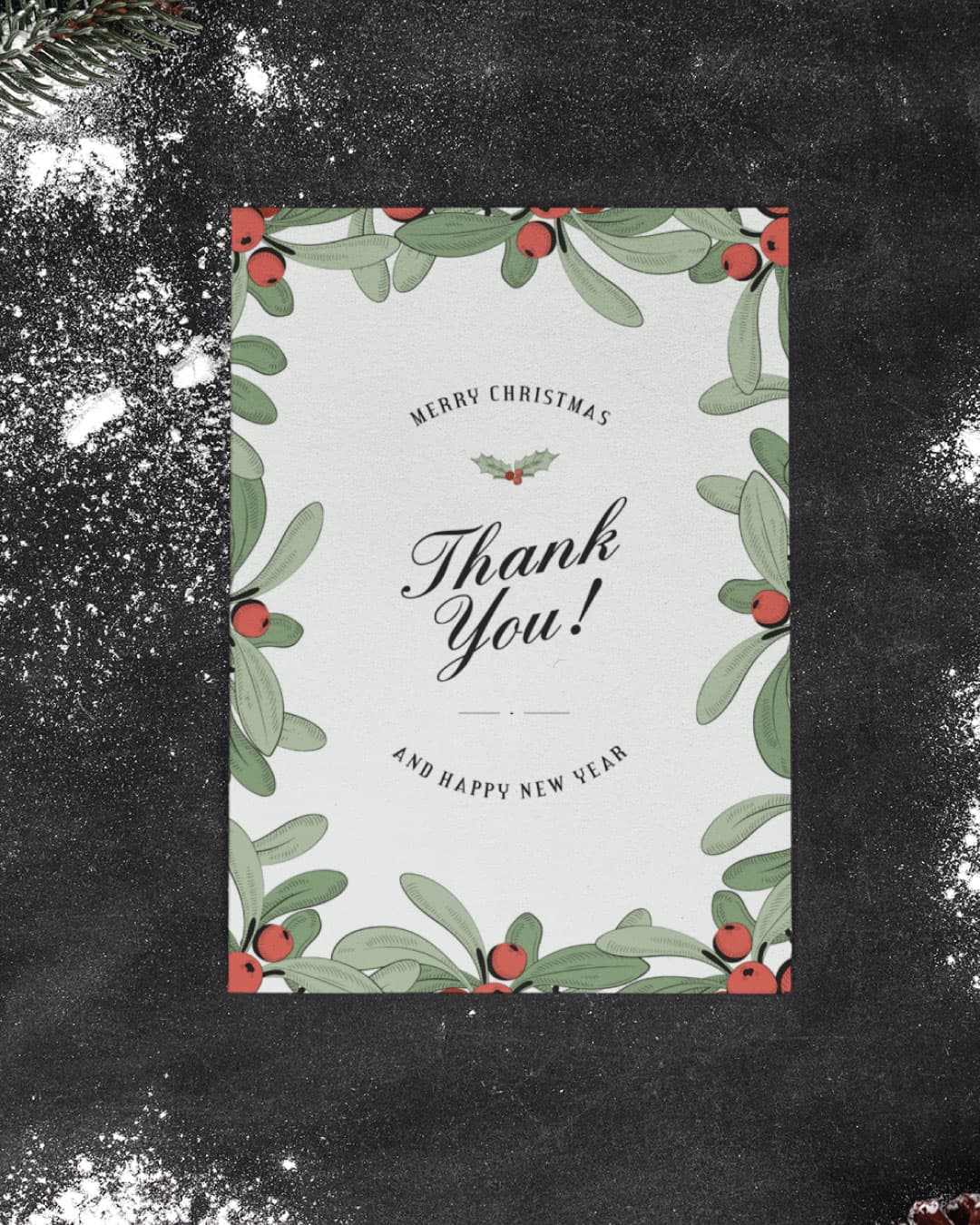 Strawberry Christmas Branches Card