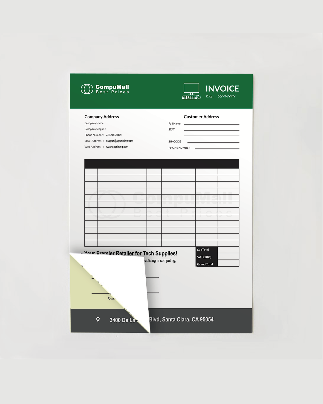 PC Store Carbonless Form