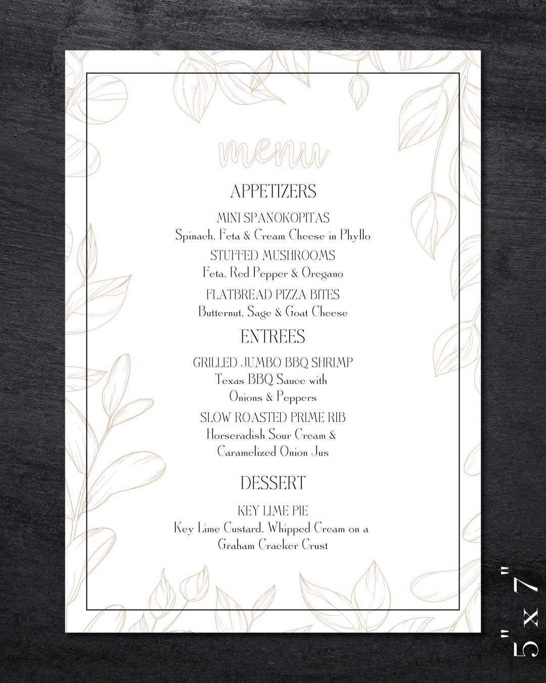 Subtle Flower Silhouettes Wedding Menu Cards