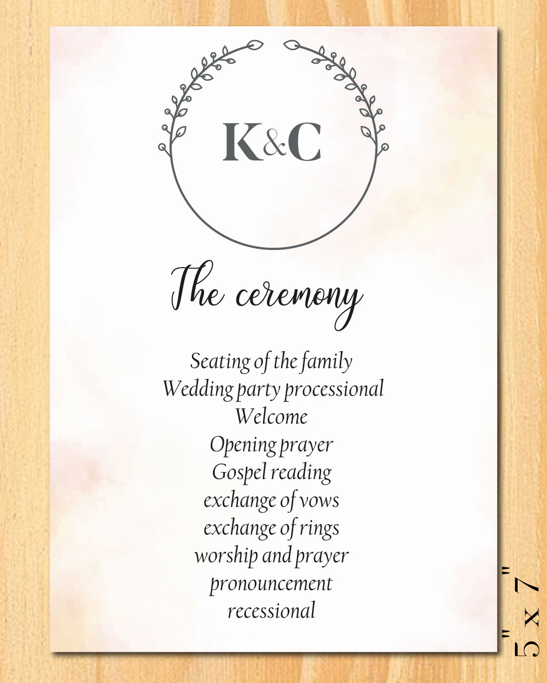 Clean Impressions Wedding Program Cards